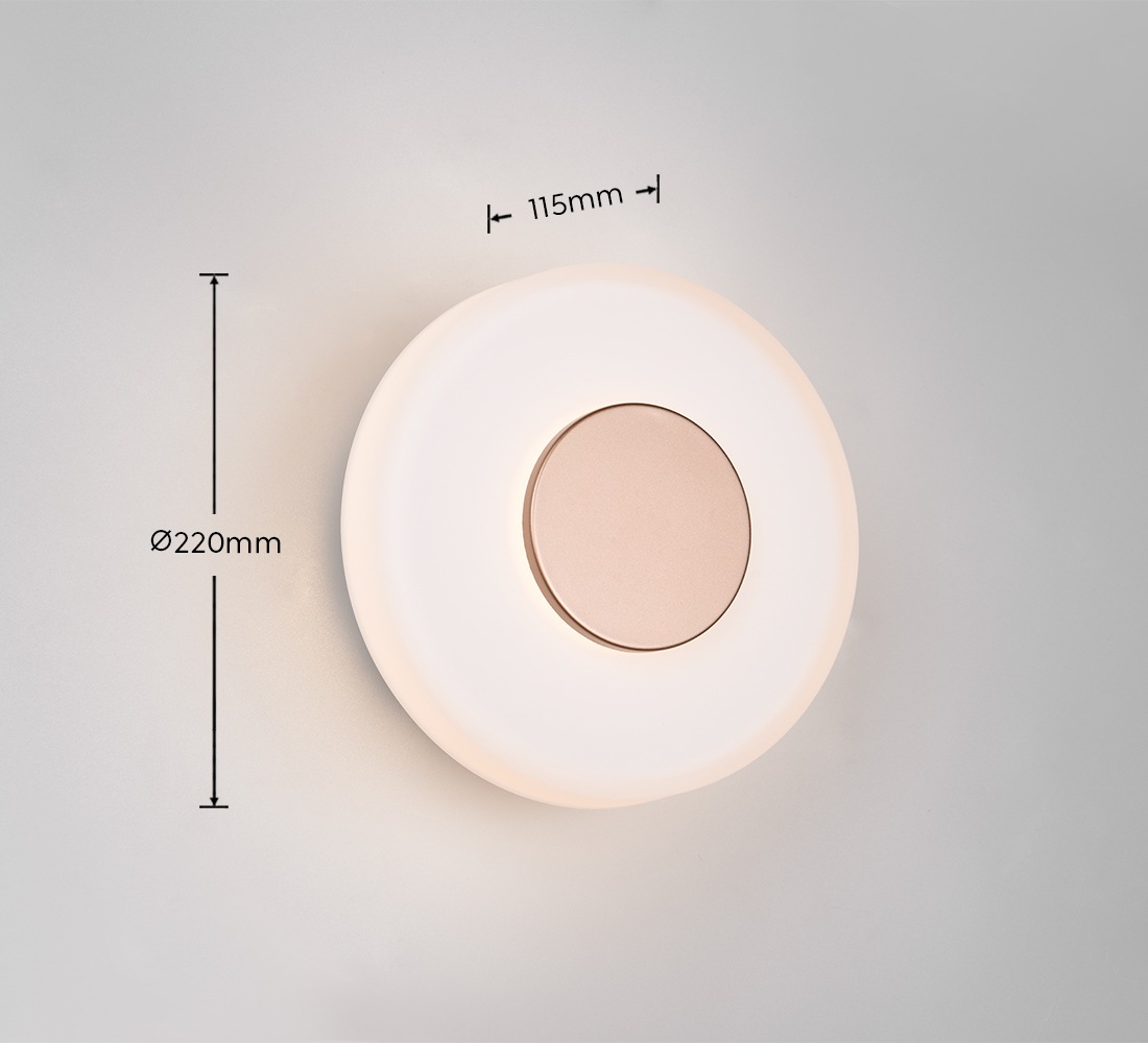 TRIO Leuchten LED Wandleuchte »CELESTE, LED Wandlampe aus Metall und Glas Ø 22cm, 10W 1100 Lumen« LED-Board 1 Stk. Warmweiß 3-Stufen dimmbar über Wandschalter, elegante moderne Wandlampe Flur