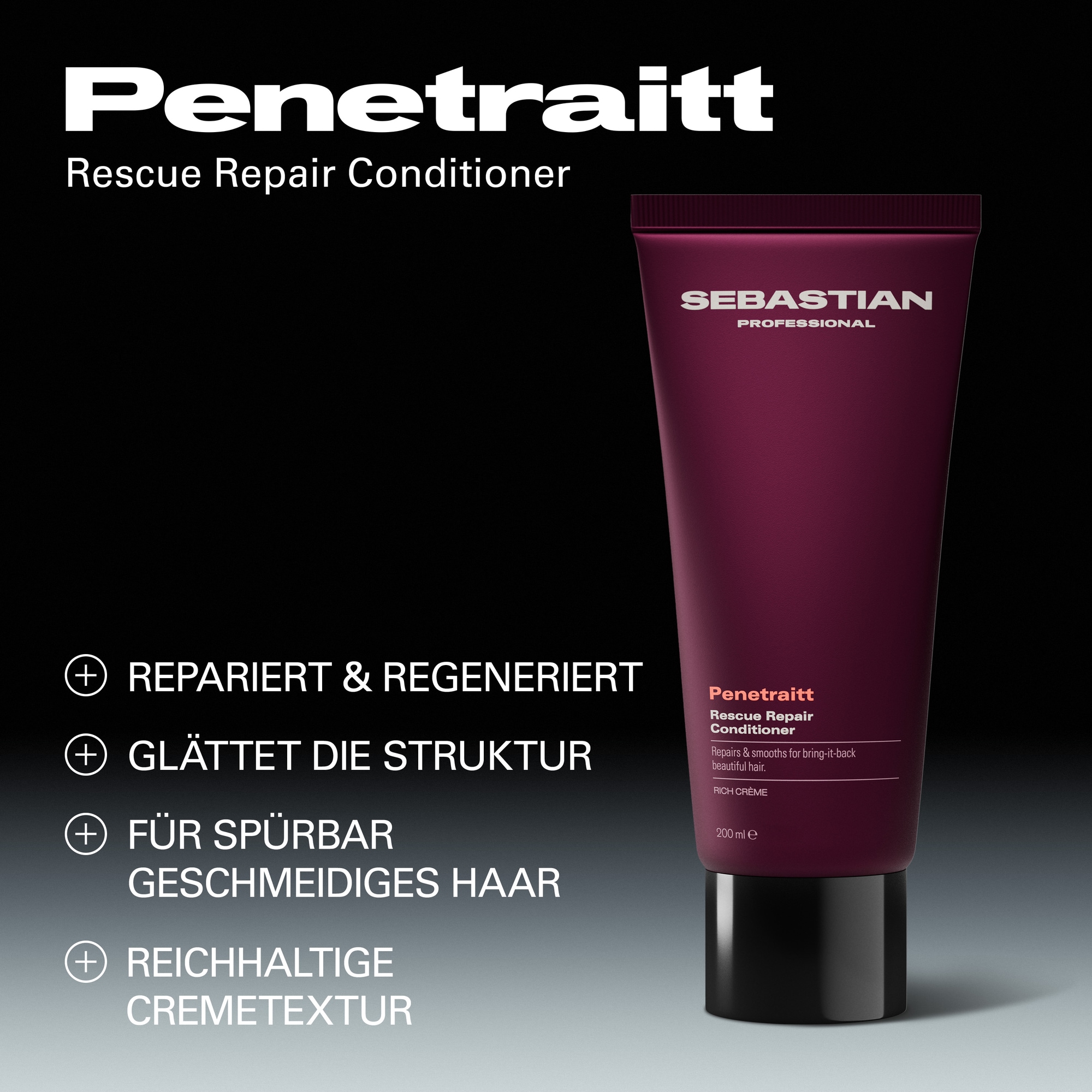 Sebastian Professional Haarspülung »Penetraitt Conditioner« für geschädigtes Haar, flüssige Textur, 200 ml Inhalt