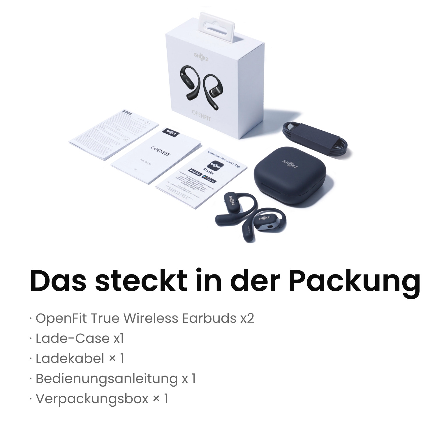 Shokz In-Ear-Kopfhörer »OpenFit«, A2DP Bluetooth, Rauschunterdrückung