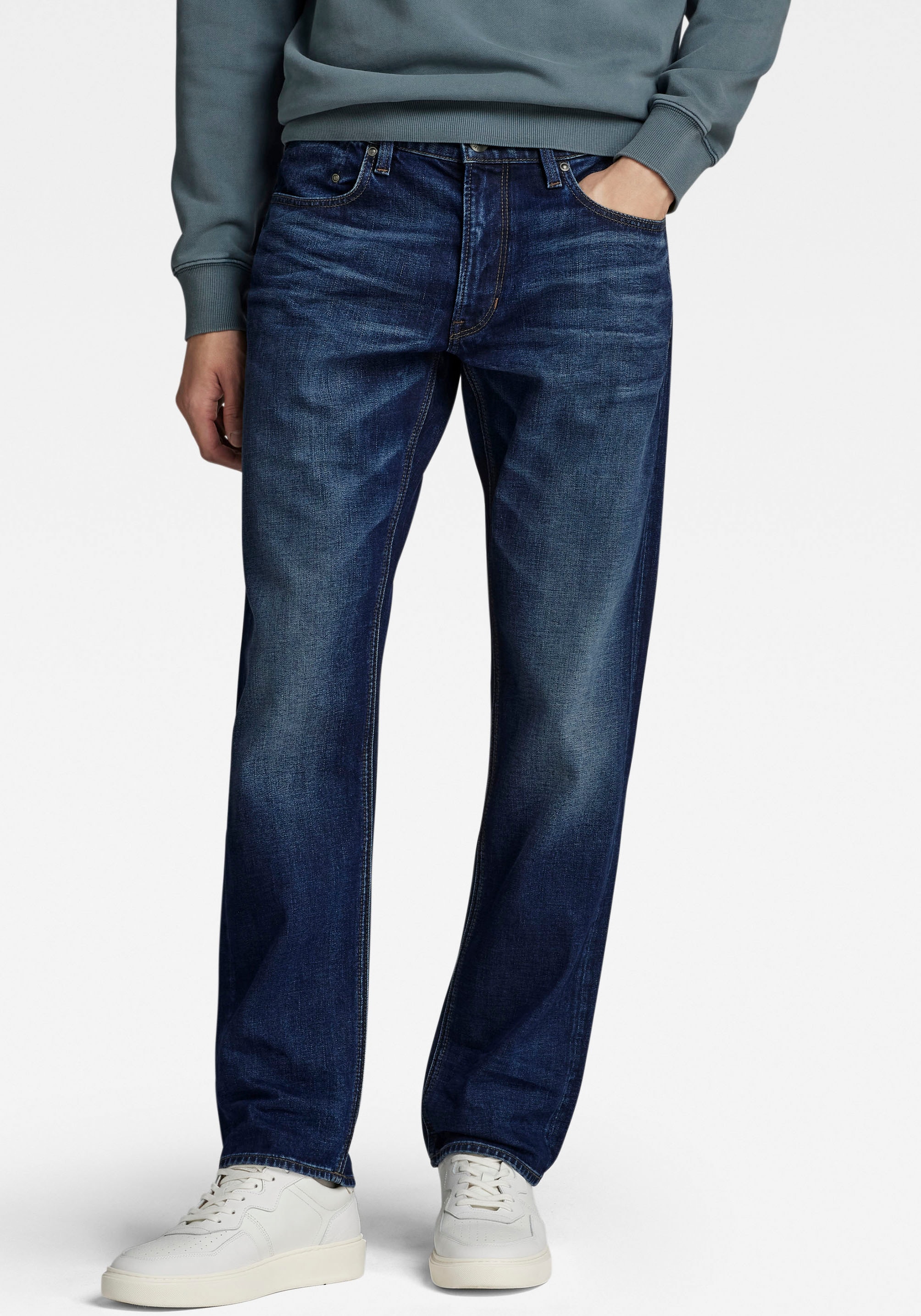 G-STAR Straight-Jeans »Mosa Straight«, mit hellen Nähten