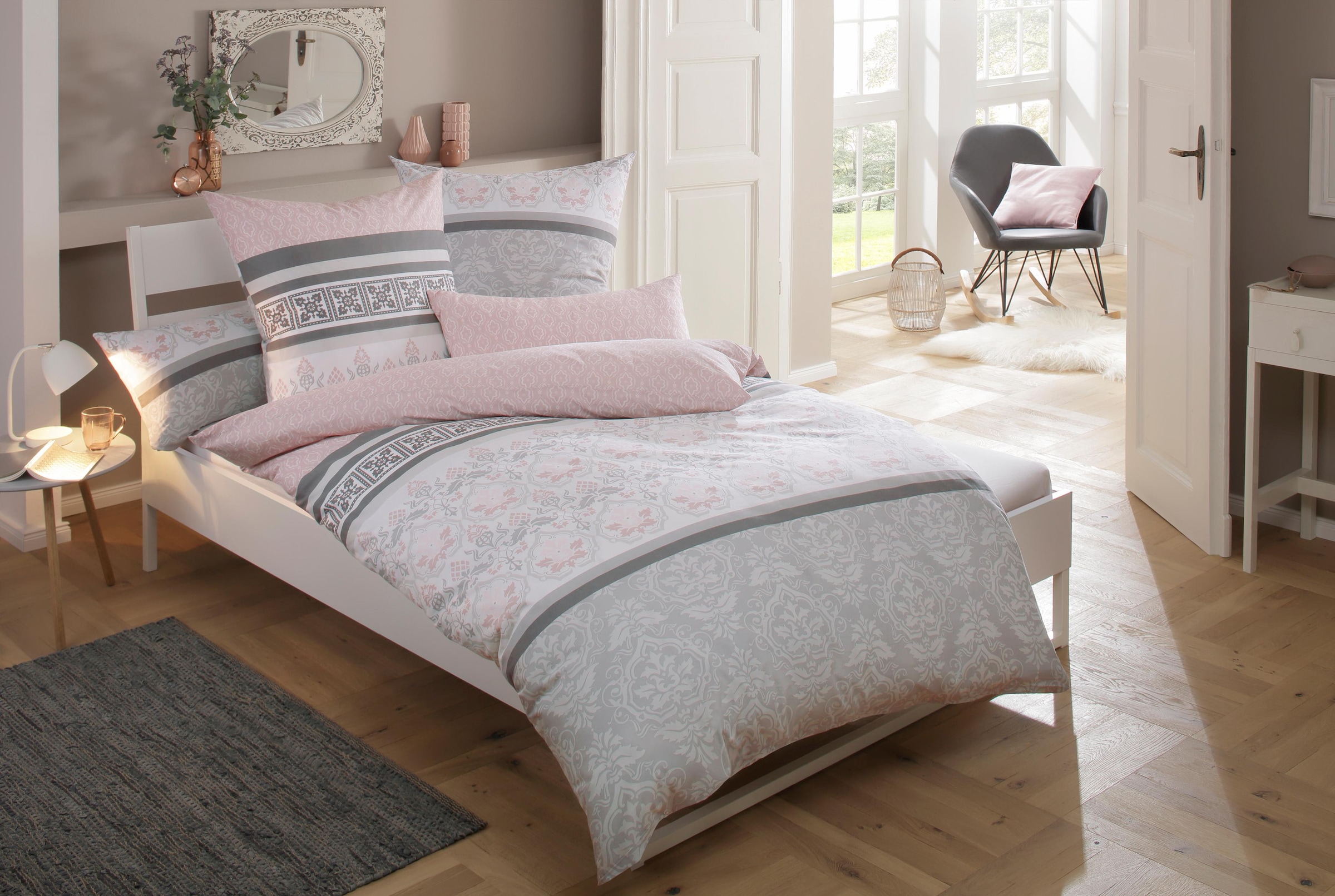 Home affaire Bettwäsche »Cremona in Renforcé, Biber (Flanell) und  PolyCotton Qualität, romantisch, verspielte Ornamente, geeignet im Winter &  Sommer, Landhausstil«, (2 tlg.) online kaufen