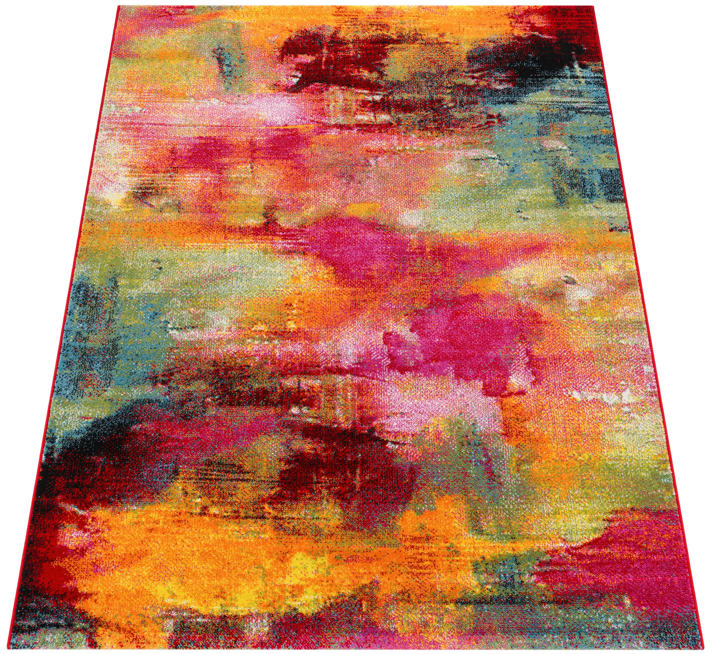 Paco Home Teppich »Canvas 754« rechteckig 16 mm Höhe Kurzflor, modernes Design, mit  Arizona Leinwand Optik