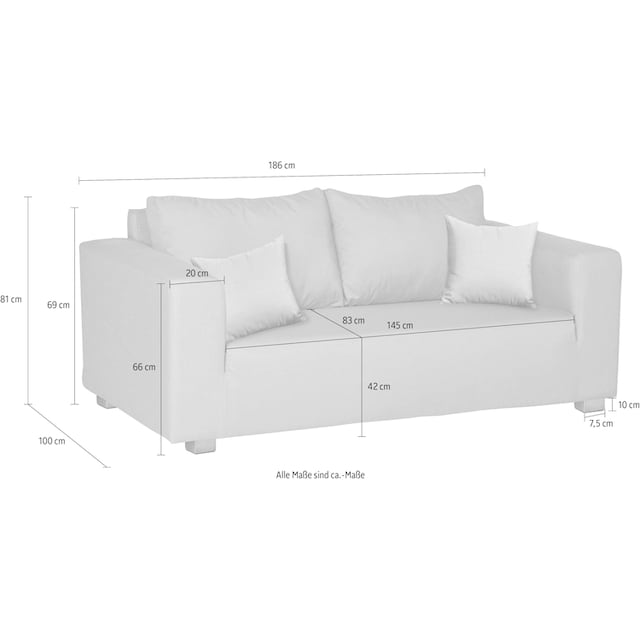 Fink 2-Sitzer »CARLO«, für Outdoor geeignet, UV beständig, Breite 186 cm  online kaufen | mit 3 Jahren XXL Garantie