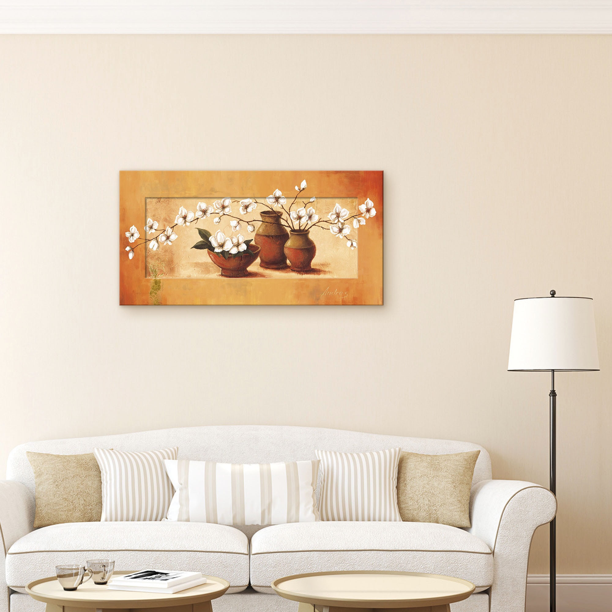 Artland Wandbild »Weiße Kirschblüten in roten Vasen II«, Vasen & Töpfe, (1 St.)
