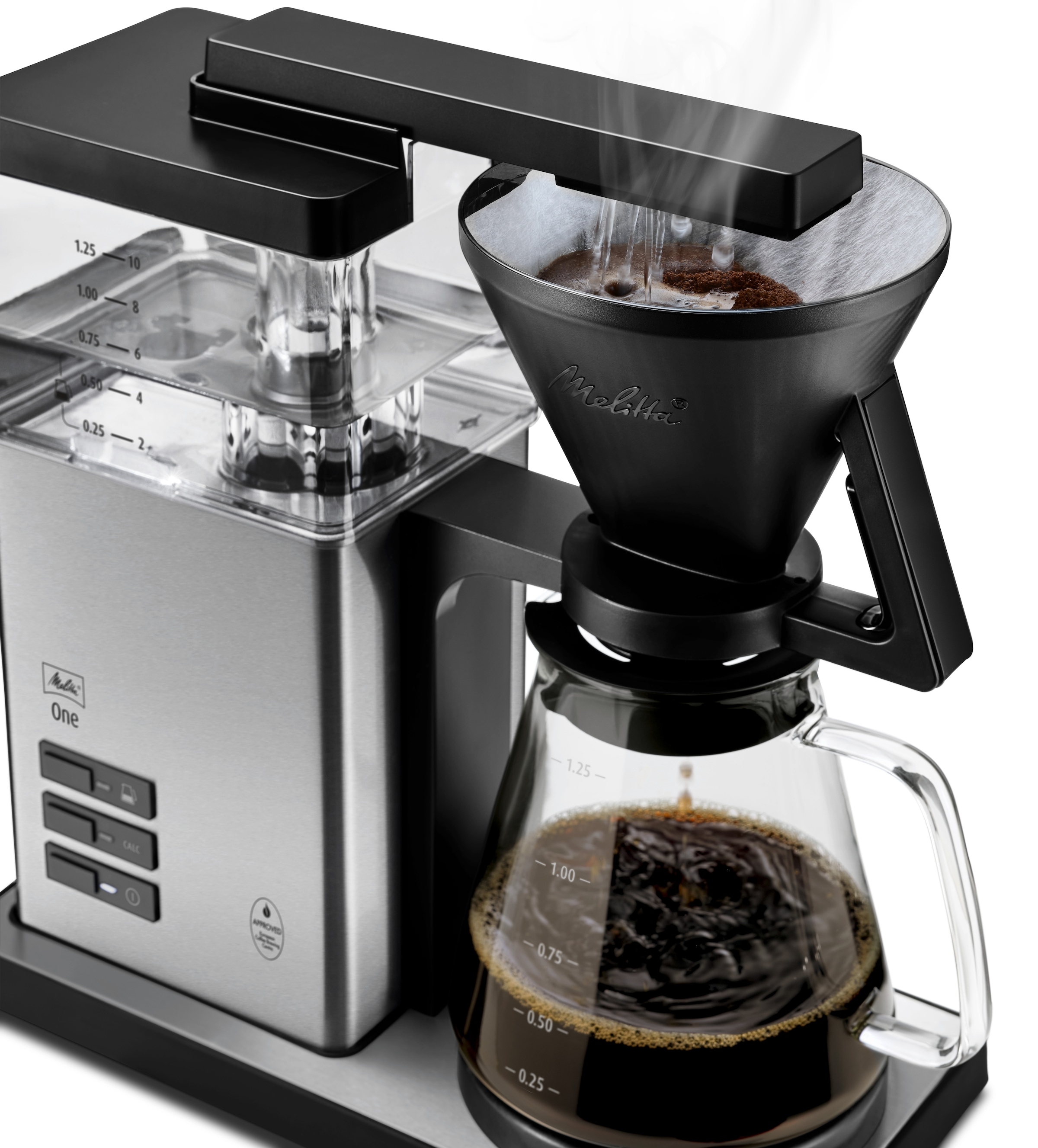 Melitta Filterkaffeemaschine »One® Stainless Steel 1031-01« 1,25 l Kaffeekanne 1x4