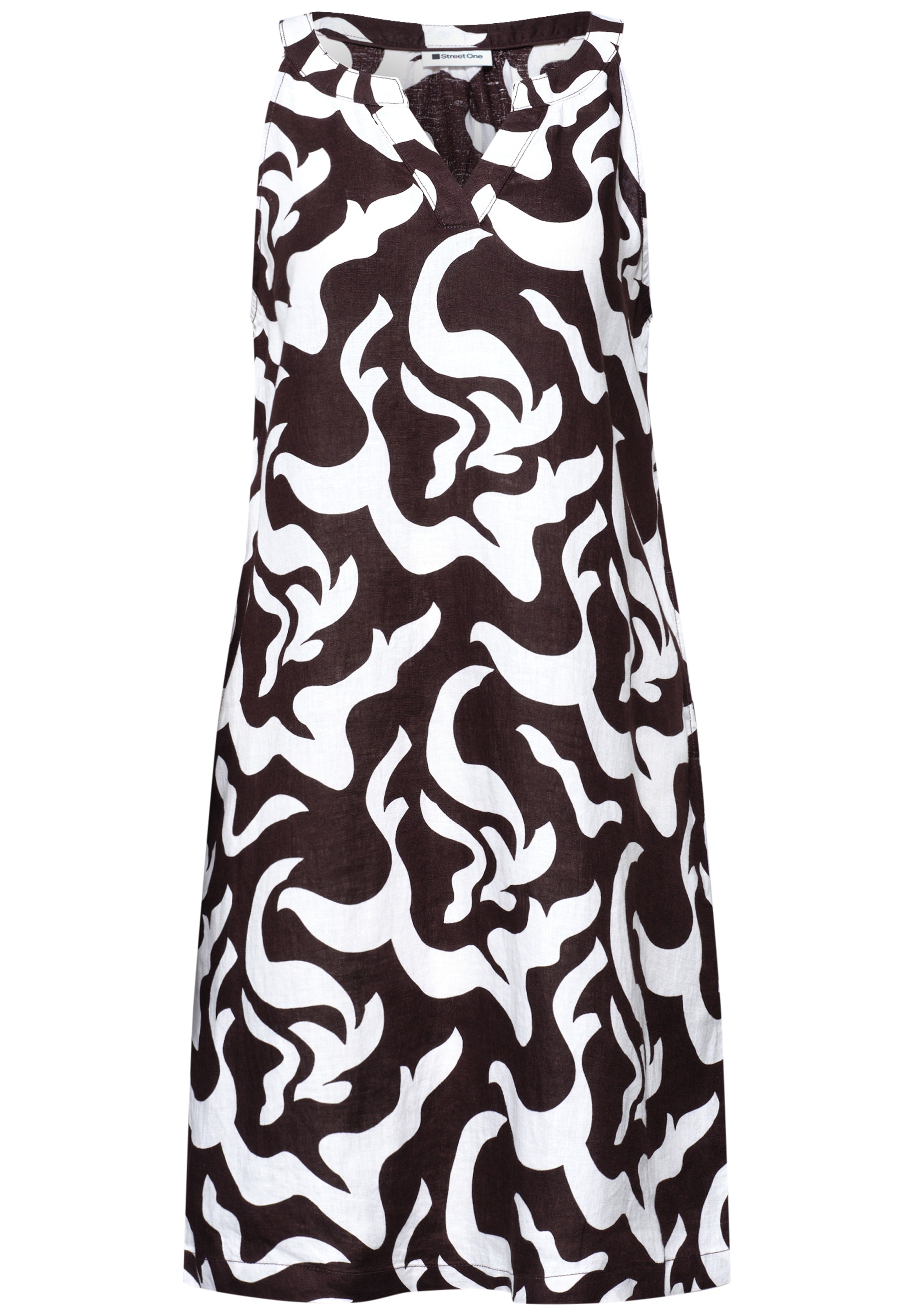 STREET ONE Druckkleid mit Allover-Print, Taschen und V-Ausschnitt