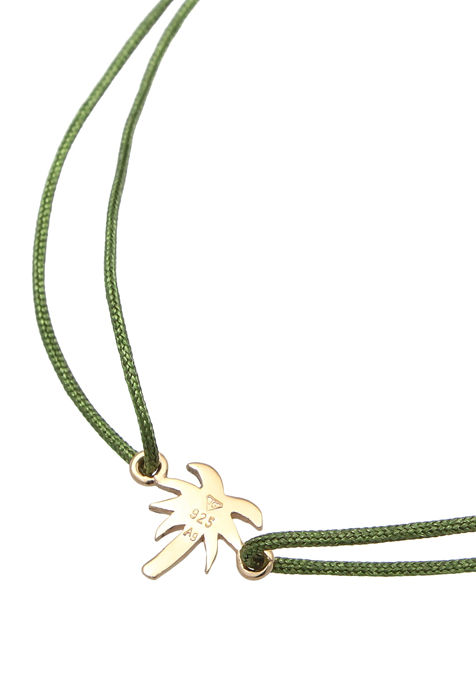 Elli Armkette »Armband Palme Beach Textilarmband 925 Silber Vergoldet«