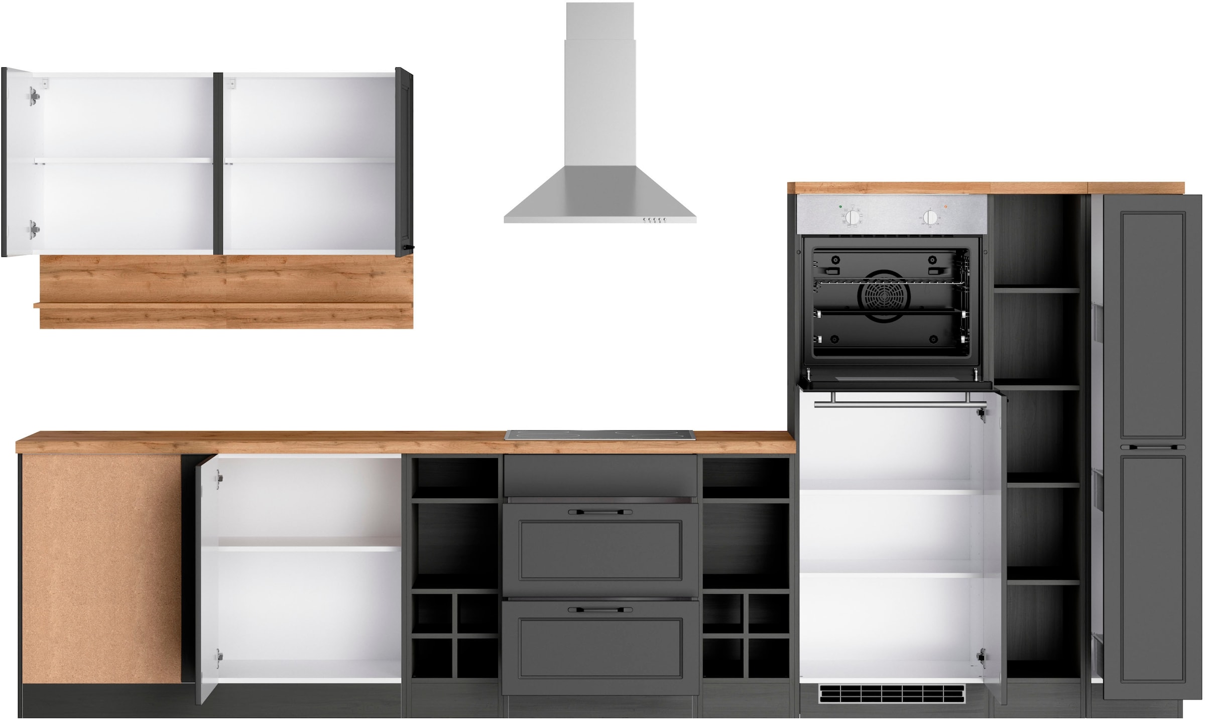 KOCHSTATION Winkelküche »KS-Lana«, Stellbreite 240/360 cm, wahlweise mit E-Geräten