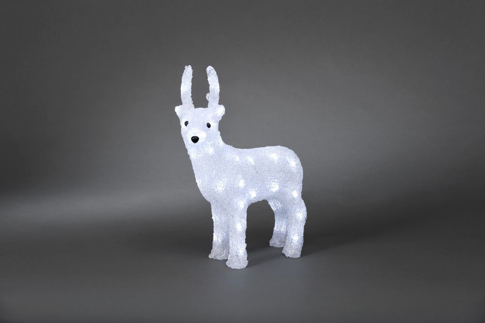 KONSTSMIDE LED Dekofigur »Acryl Rentier, Weihnachtsdeko aussen«, 40 kalt weiße Dioden