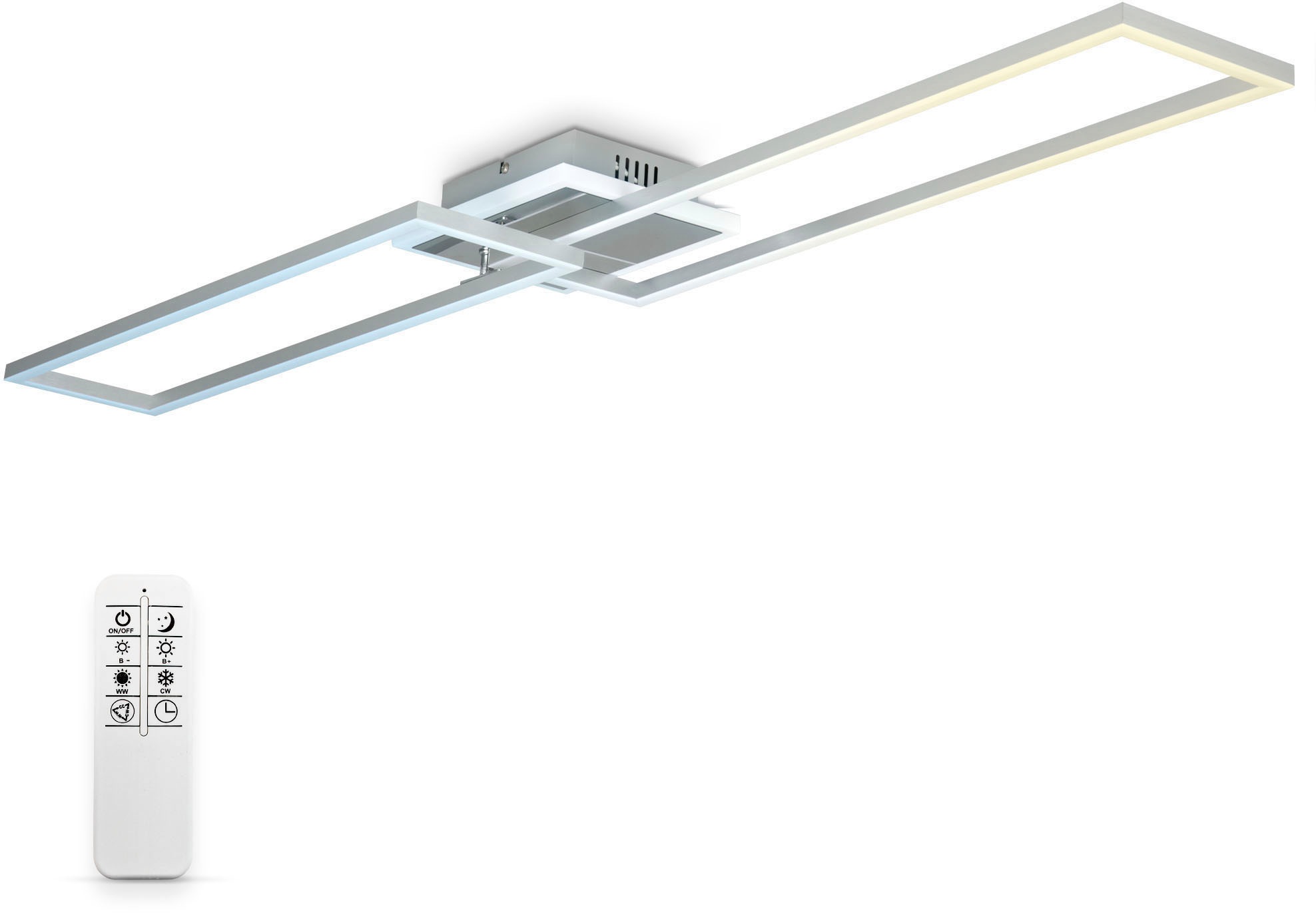 B.K.Licht LED Deckenleuchte inkl. Mittelbeleuchtung, mit Fernbedienung, inkl. LED-Platine 40 Watt, 5.200lm, 2.700 - 6.500K einstellbar/dimmbar. inkl. Nachtlichtfunktion