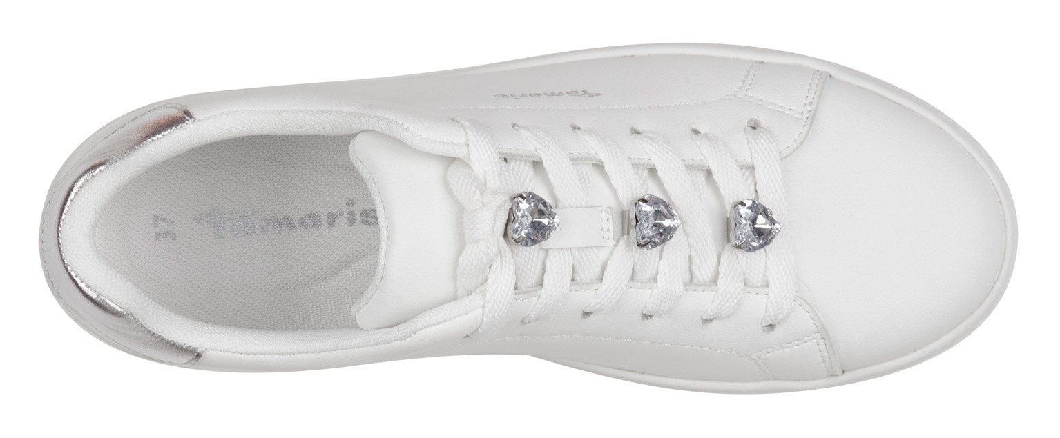 Tamaris Plateausneaker, Freizeitschuh, Halbschuh, Schnürschuh mit Schmucksteinen verziert