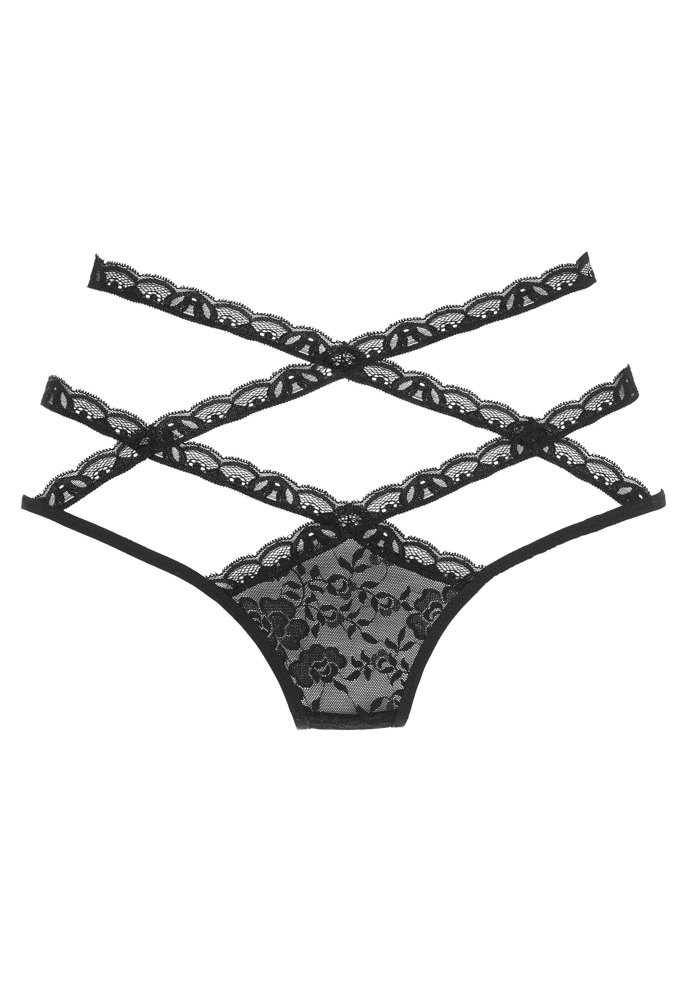 petite fleur gold Taillenslip, aus dezent transparenter Spitze in blumiger Optik