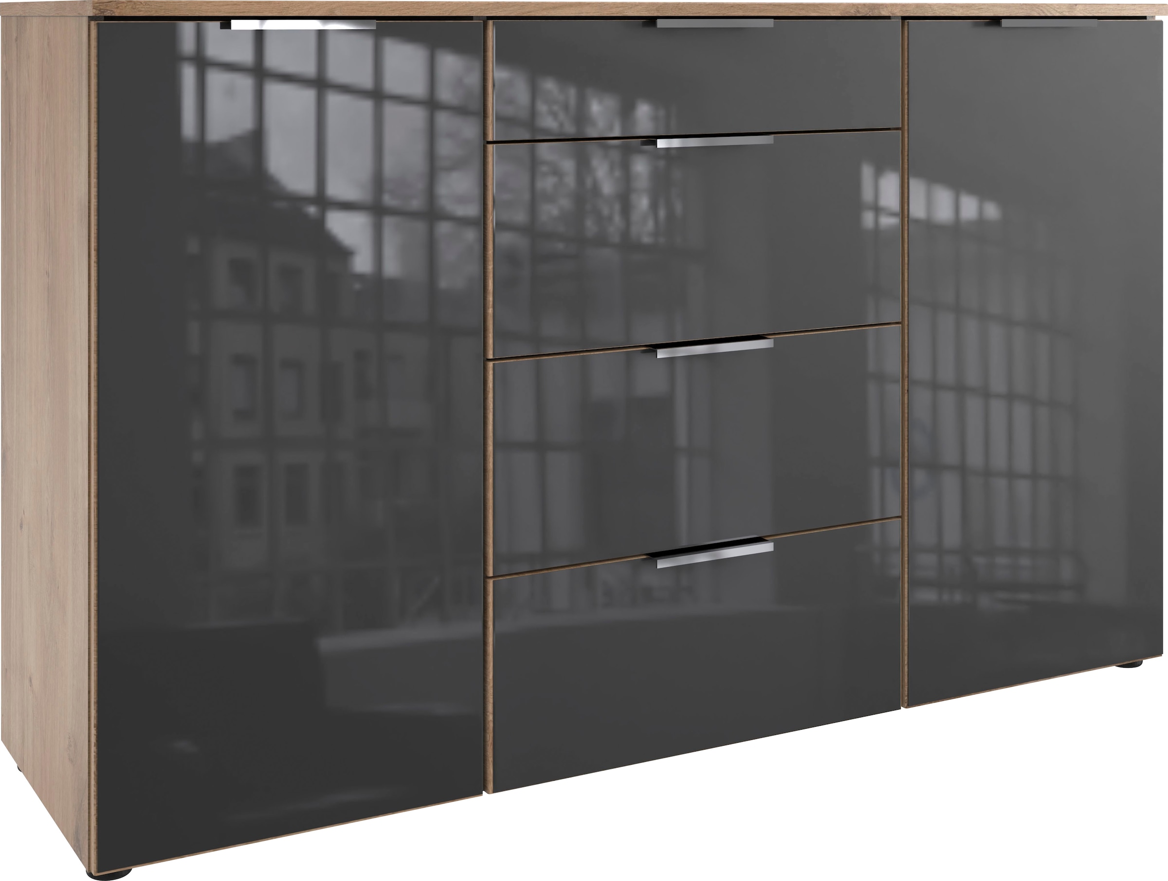 Wimex Kombikommode "Level36 C by fresh to go" mit Glaselementen auf der Front, soft-close Funktion, 135cm breit