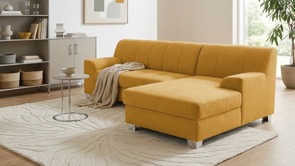 OTTO home Ecksofa »Lolland 241 x 146 cm, modern, mit Steppungen, gemütlich« L-Form, aus pflegeleichtem, weichem Luxus-Microfaser
