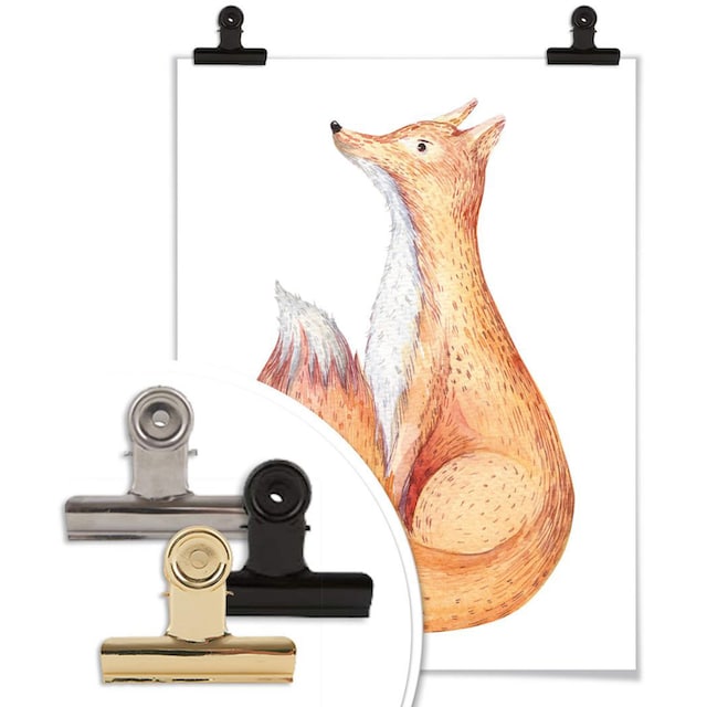 Wall-Art Poster »Waldtiere Fuchs«, Tiere, (1 St.), Poster, Wandbild, Bild,  Wandposter auf Raten kaufen