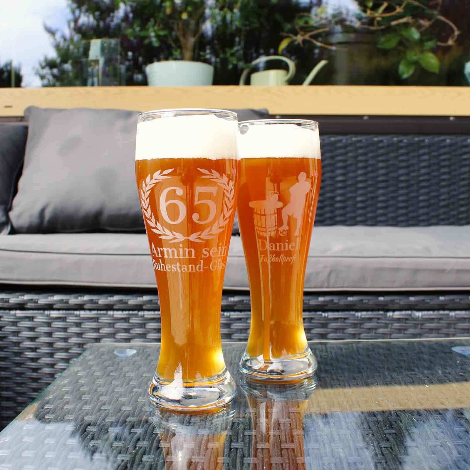 LUXENTU Bierglas »Weizenbierglas mit Gravur 60. Jubiläum 0,5 l transparent«