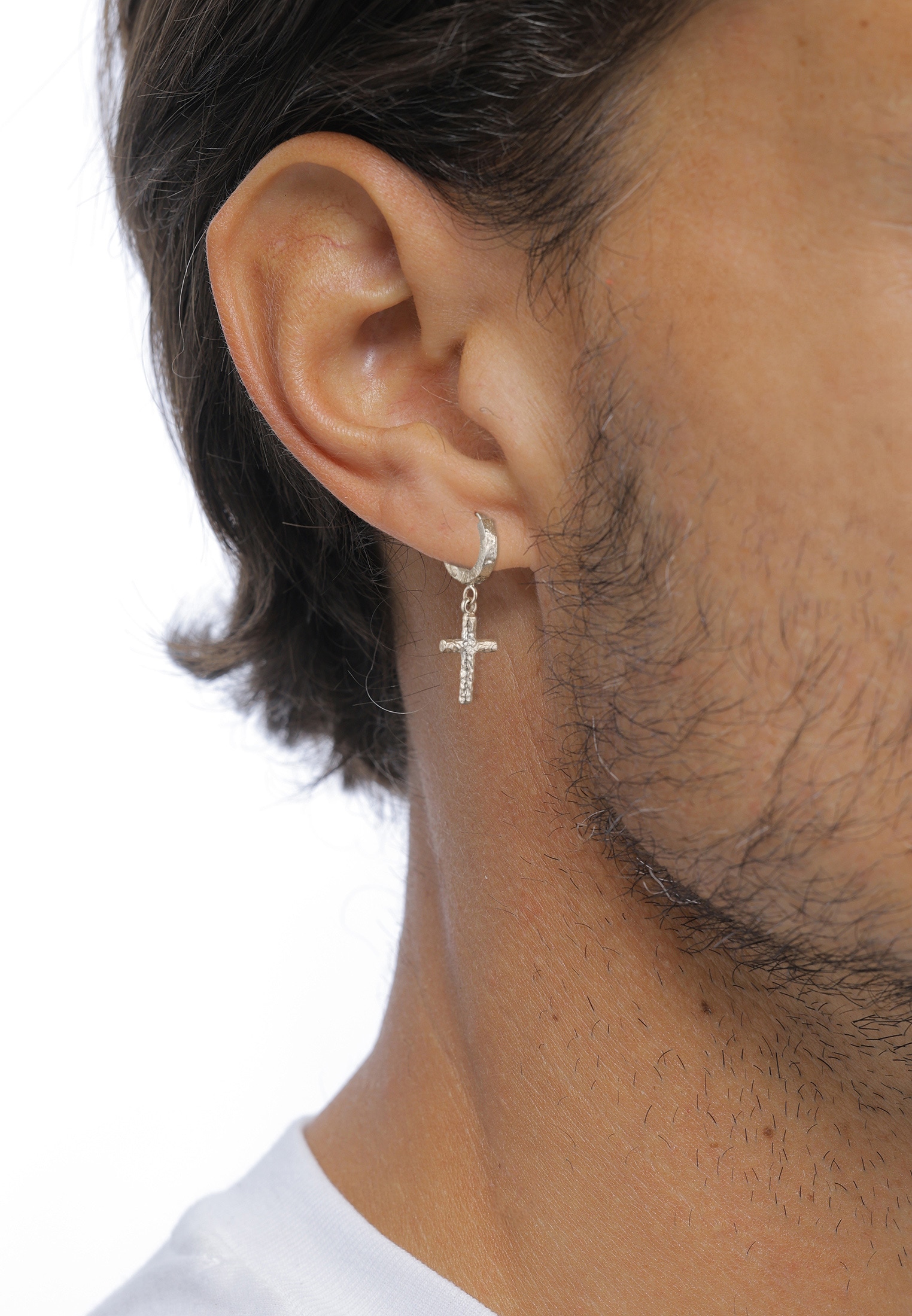 Kuzzoi Paar Creolen »Ohrringe Creole Kreuz 925 Sterling Silber«