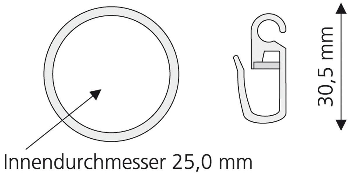 Liedeco Gardinenring für Gardinenstangen Ø 16 mm