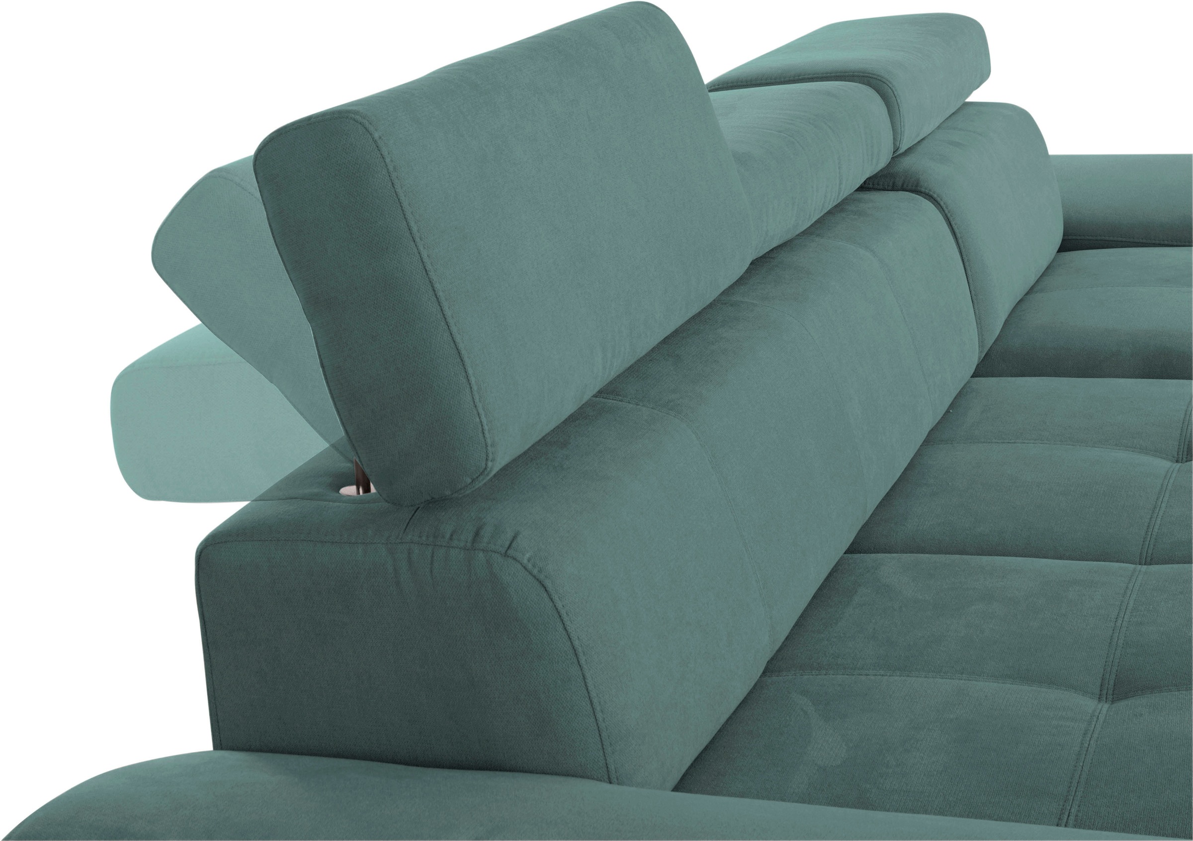 exxpo - sofa fashion Ecksofa »Enya, aufwendige Detailverarbeitung, hoher Sitzkomfort, bequem, L-Form«, inkl. Kopfteilverstellung, wahlweise mit Bettfunktion und Bettkasten