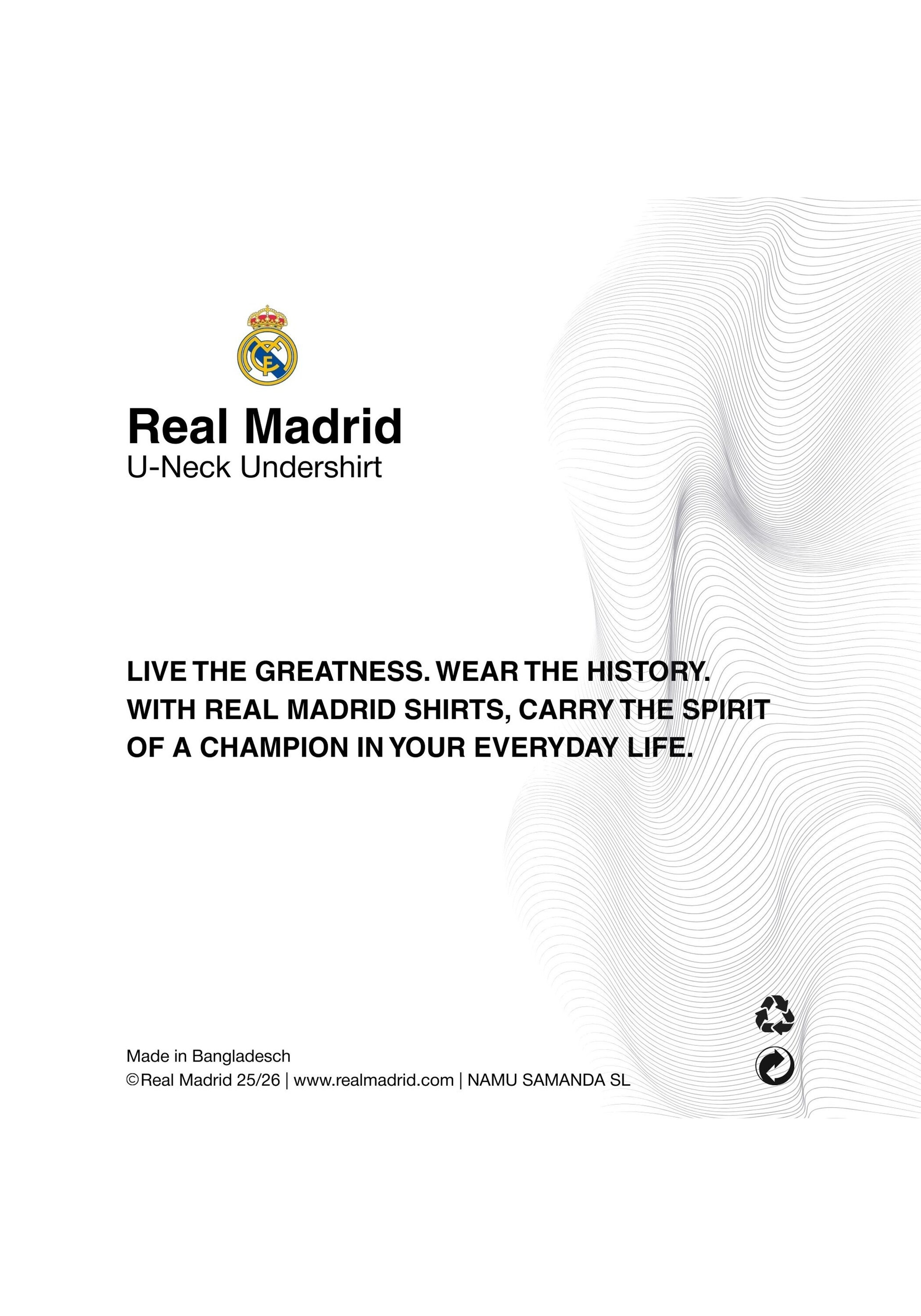 Real Madrid T-Shirt »T-Shirt RM Undershirt U-Neck 5-Pack 5er Pack« 5