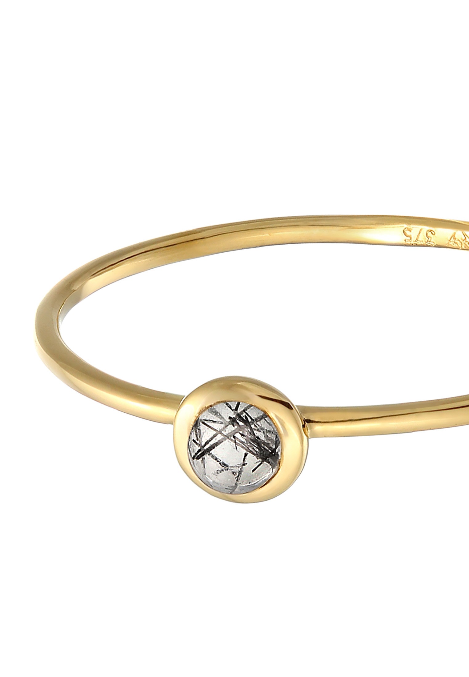 Elli Premium Silberring »Ring Solitär Mondstein Edelstein 375 Gelbgold«