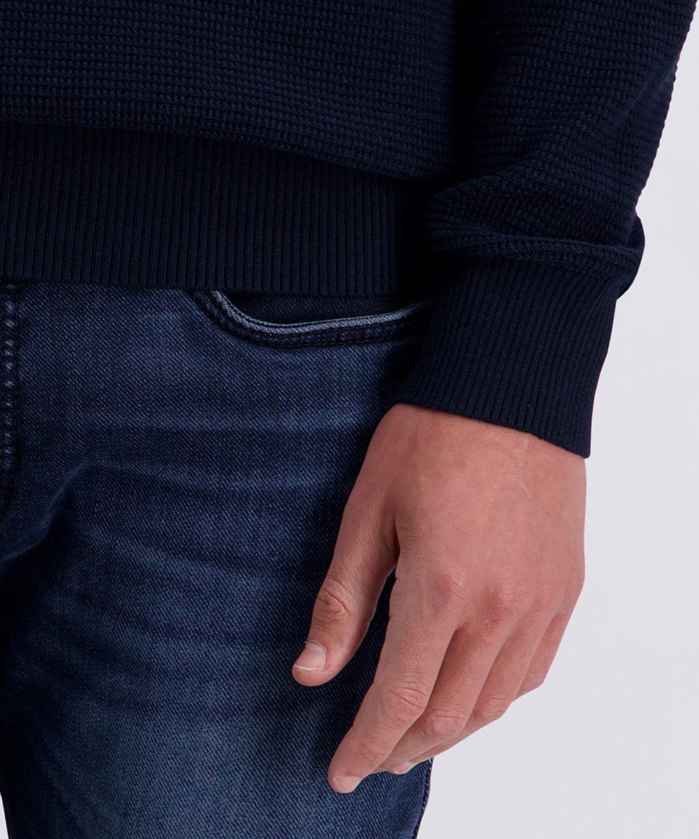 Pierre Cardin Rundhalspullover mit Waffelstruktur- Muster