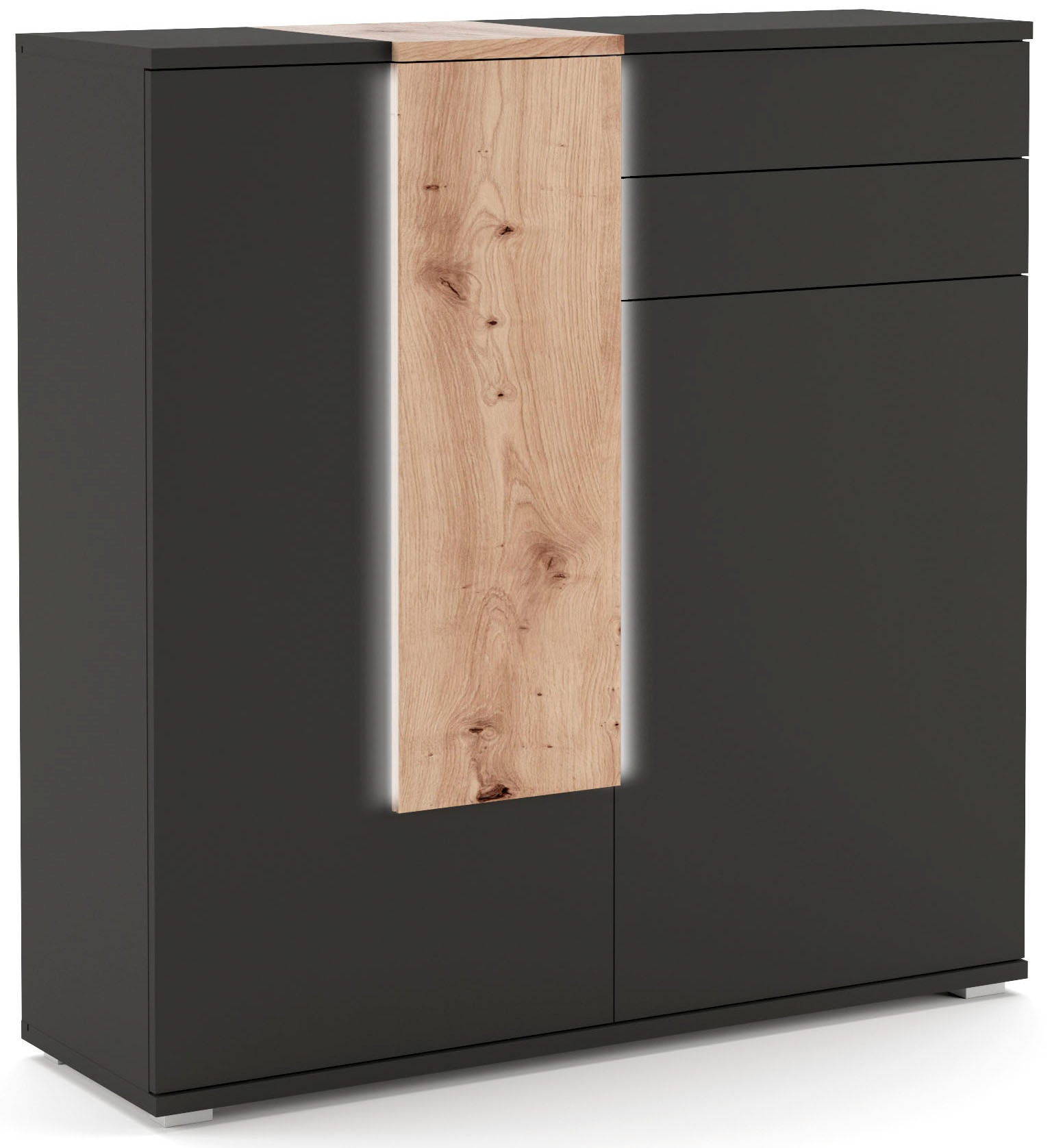 COTTA Highboard »Montana«, Vitrine inkl. LED-Beleuchtung, mit Push-To-Open, Breite 120 cm