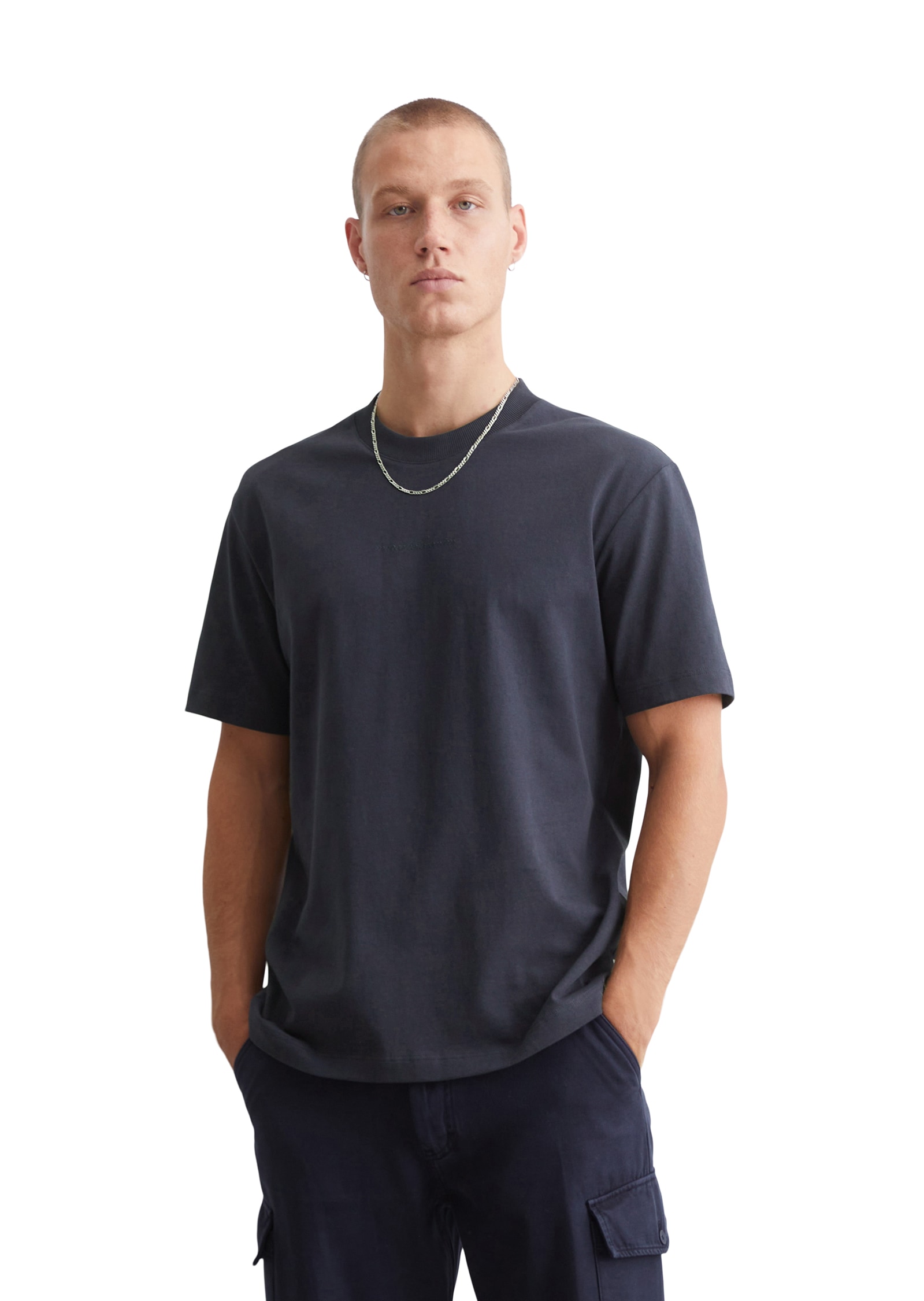 Marc O'Polo DENIM T-Shirt, mit gummierten Markenlogo in dynamischer Schreibschrift