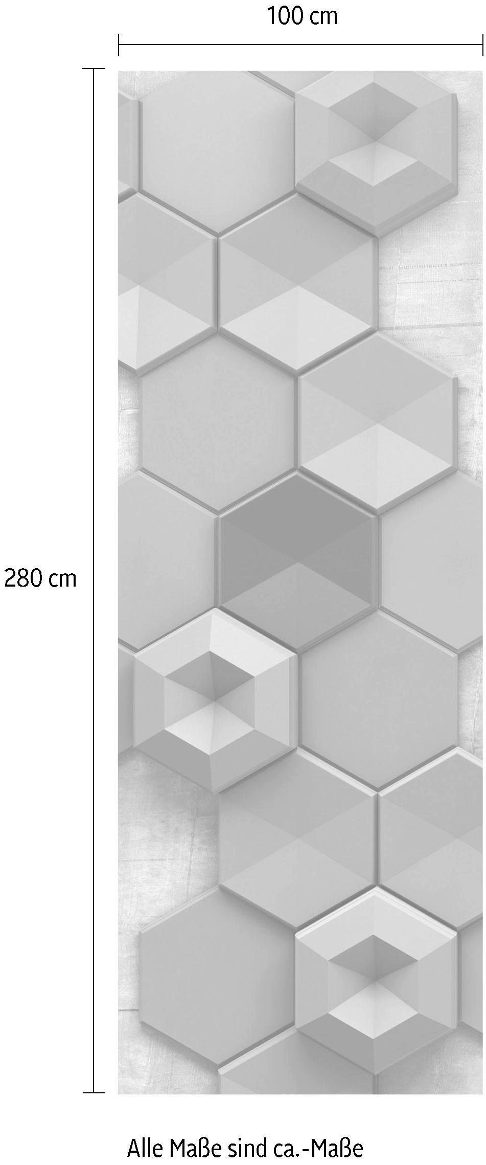 Komar Vliestapete »Digitaldruck Vlies -  Hexagon - Größe 100 x 280 cm« bedruckt glatt Wohnzimmer, Schlafzimmer