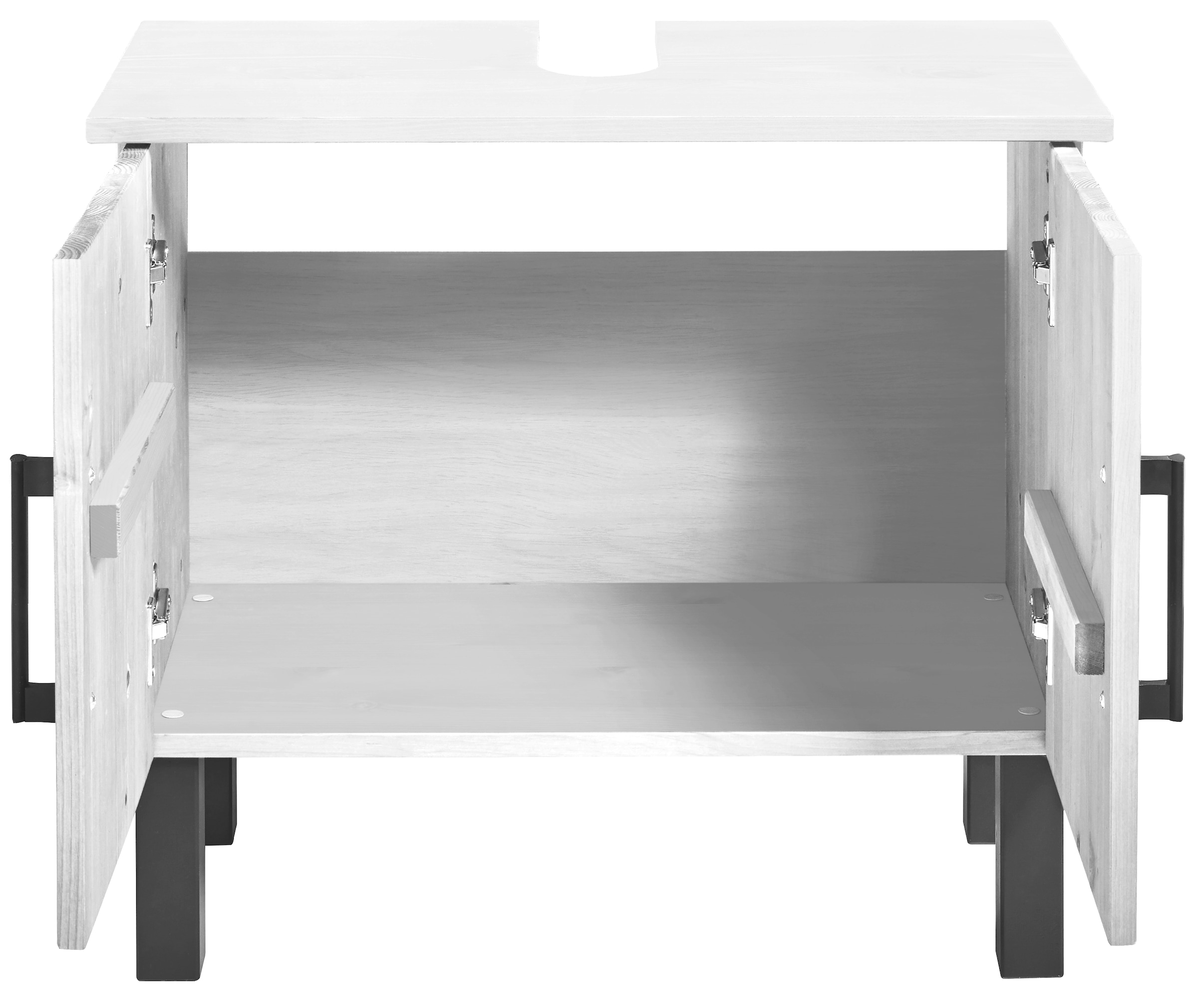 welltime Waschbeckenunterschrank »Mary«, Badmöbel im Landhaus-Stil, Breite 60 cm, aus Massivholz