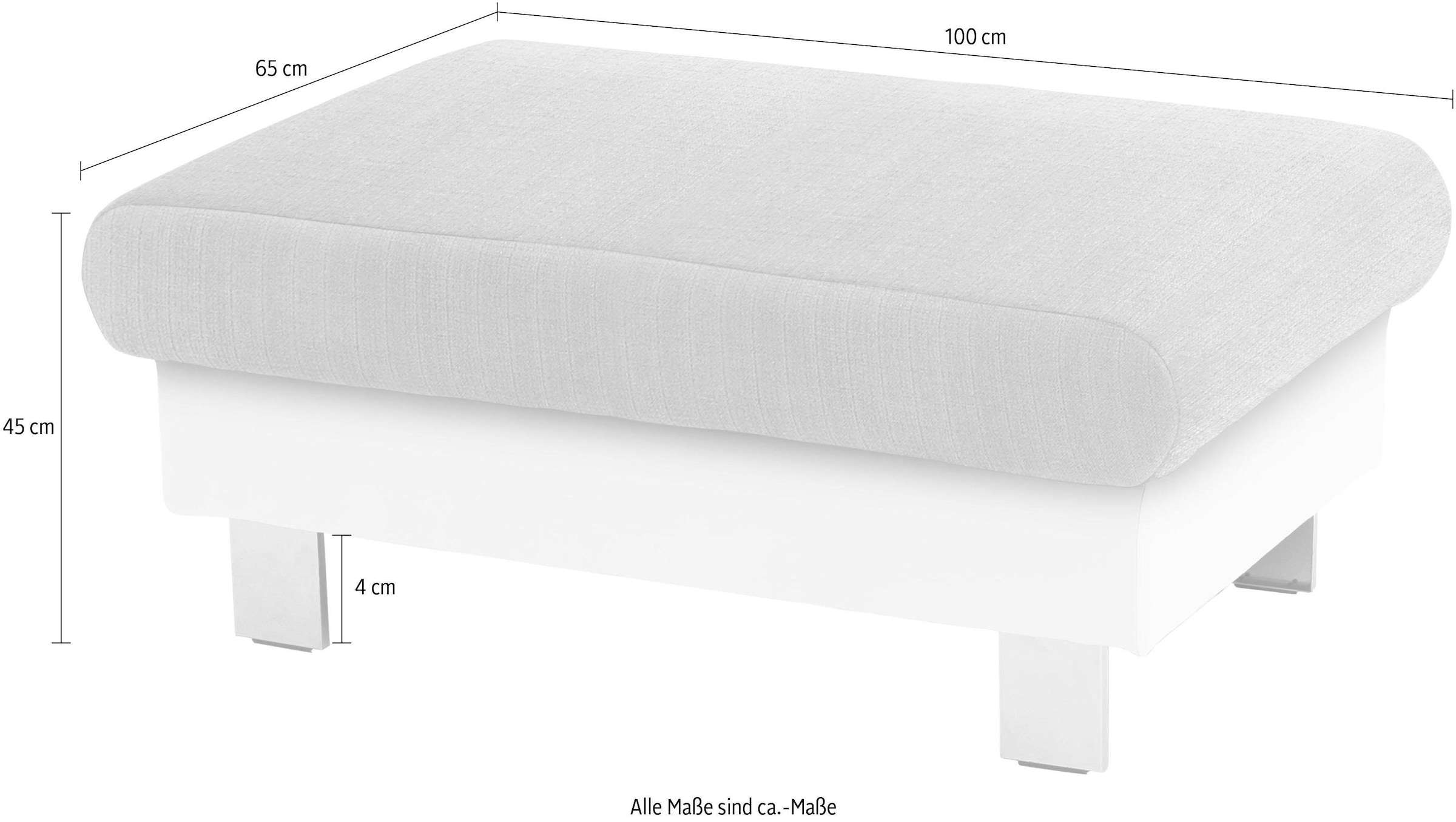 COTTA Polstergarnitur »Komaris U-Form«, (Set), Set bestehend aus: Wohnlandschaft mit Kopfteilverstellung & Hocker