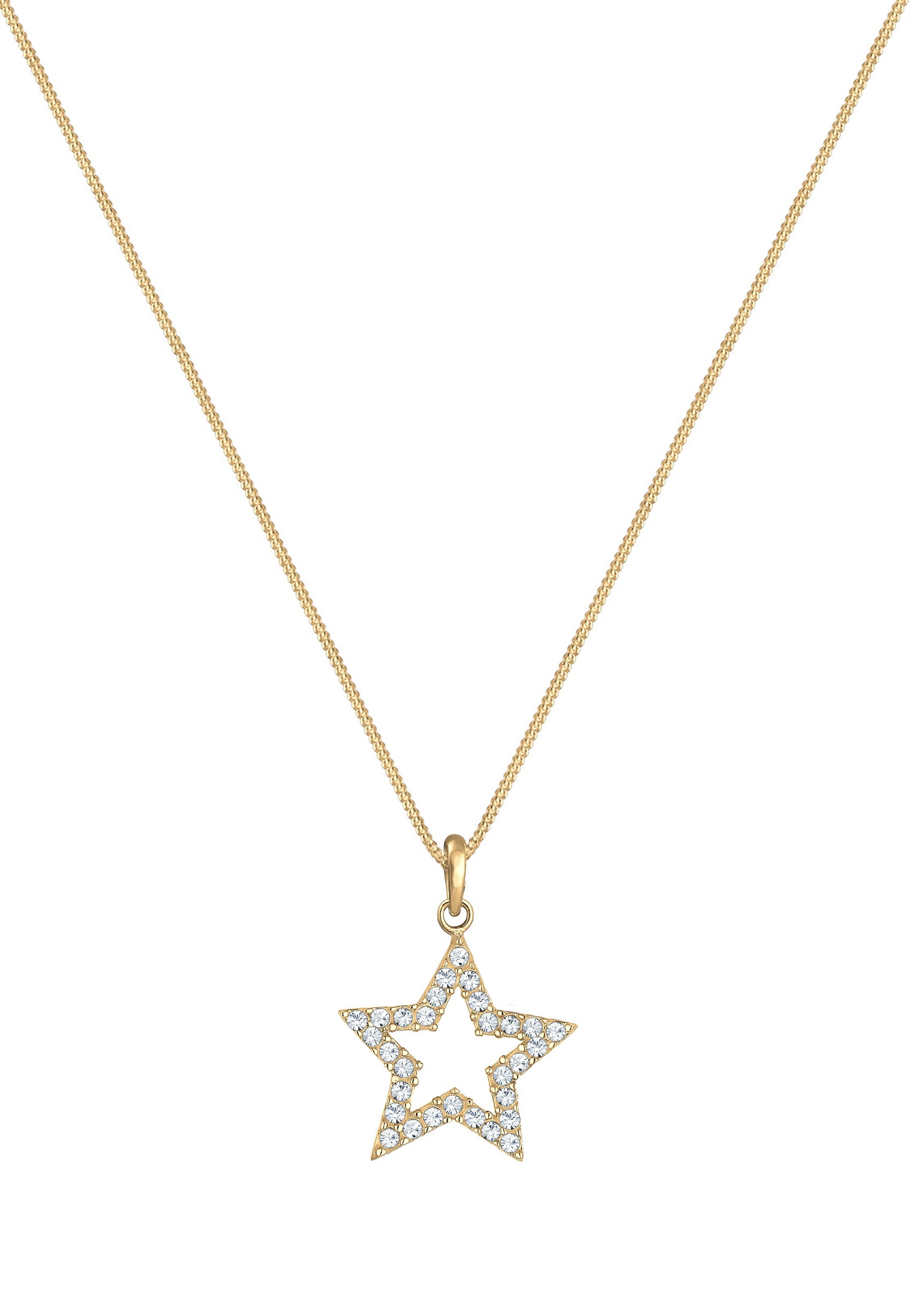 Elli Silberkette »Halskette Stern Astro Kristalle 925 Silber«