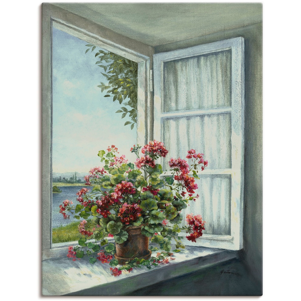 Artland Wandbild »Geranien am Fenster«, Blumen, (1 St.)