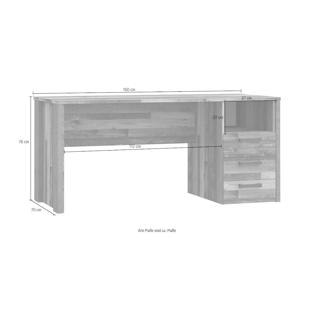 FORTE Schreibtisch »Clif«, Breite 160 cm