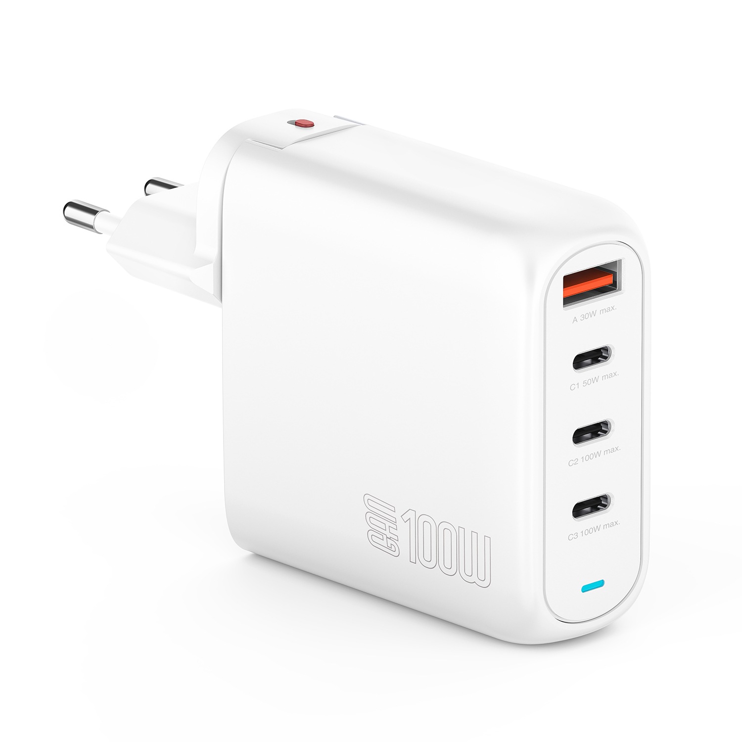 4smarts USB-Ladegerät »Ladegerät GaN Flex Pro 100W 3 USB-C+1 USB-A«, (Schnellladeprotokolle PD 3.1, QC 4+, PPS, AFC, SCP, FCP und 2.4A Apple), Laptop Netzteil Ladegerät für MacBook Lenovo HP ASUS Notebook-Netzteil