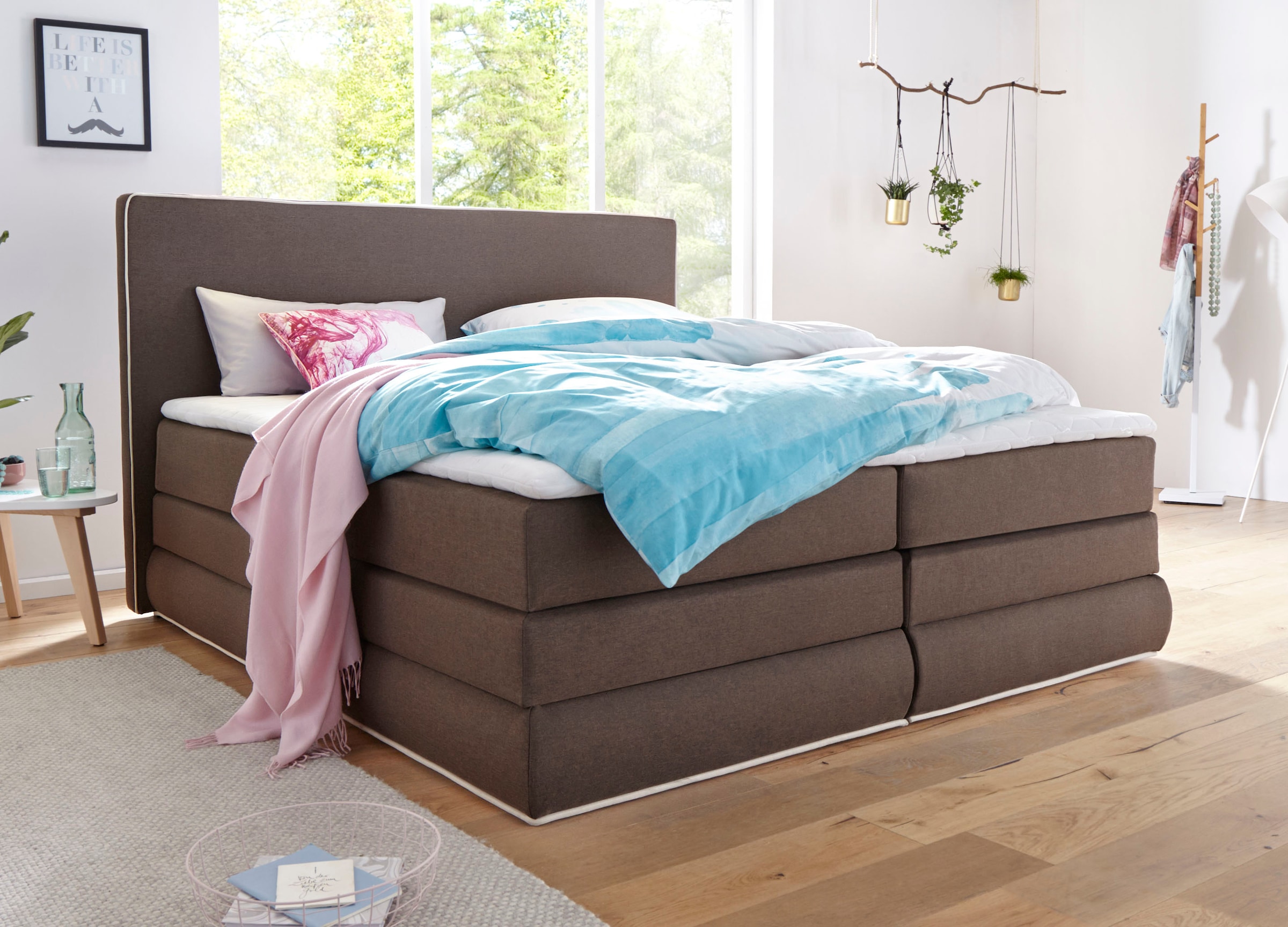 COLLECTION AB Boxspringbett »Ninoni«, inkl. Bettkasten, Topper und wahlweise mit LED-Beleuchtung,...