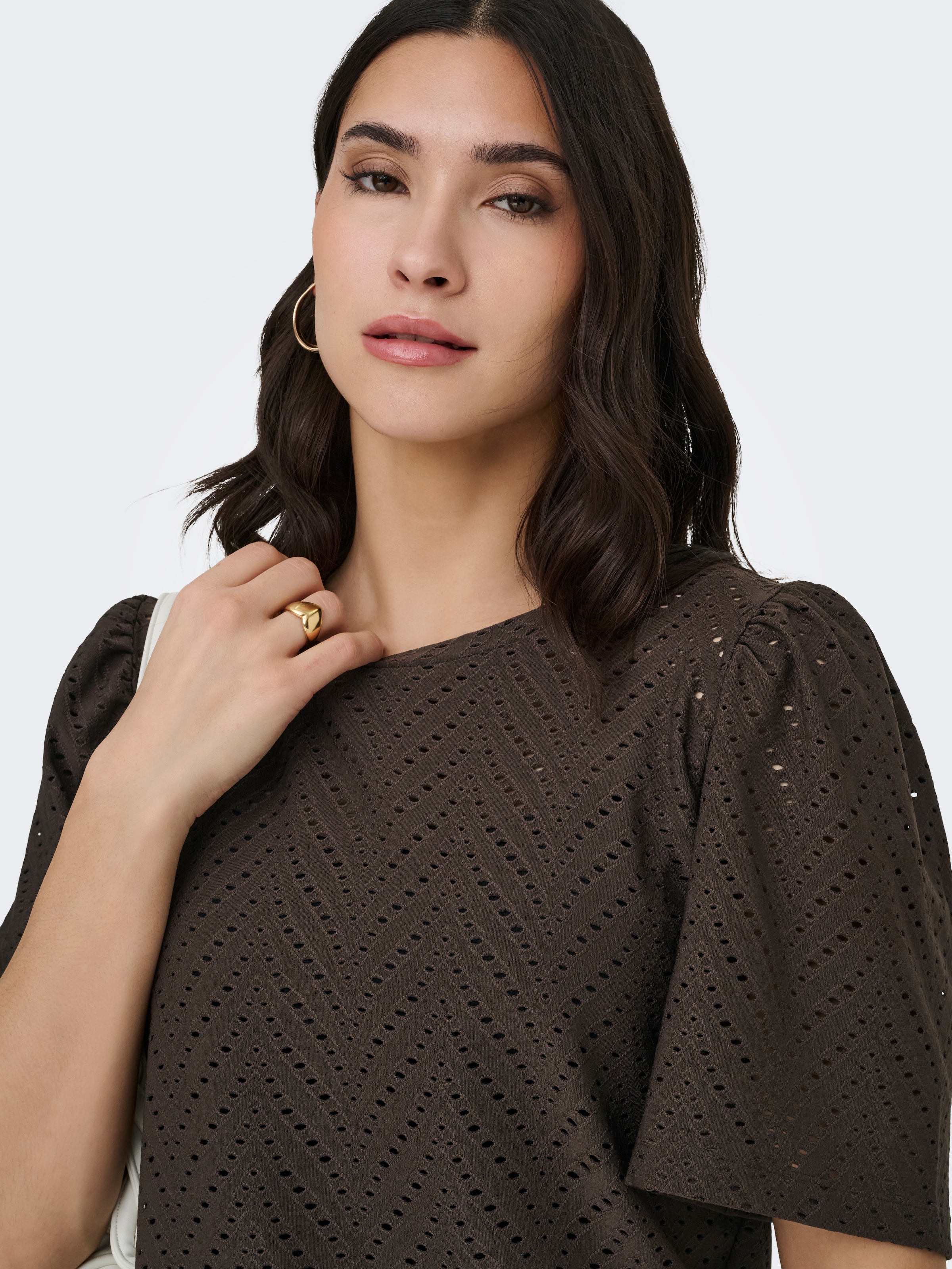 JDY Spitzenshirt »JDYCARLA CATHINKA S/S TOP JRS NOOS« Kunstfaser, regular fit