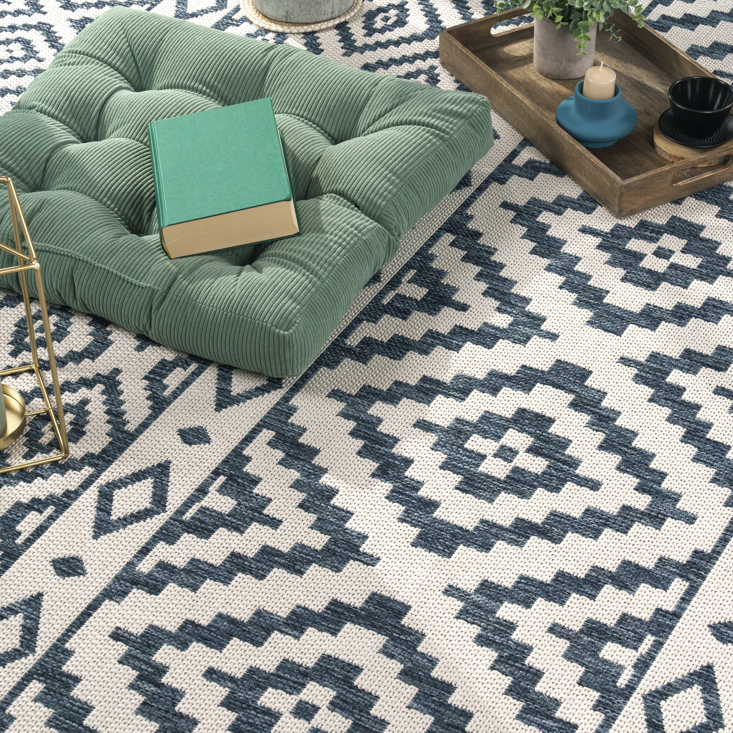 Paco Home Läufer »Coco 201«, rechteckig, 4 mm Höhe, Teppich-Läufer, Flachgewebe, Rauten Design, In- und Outdoor geeignet