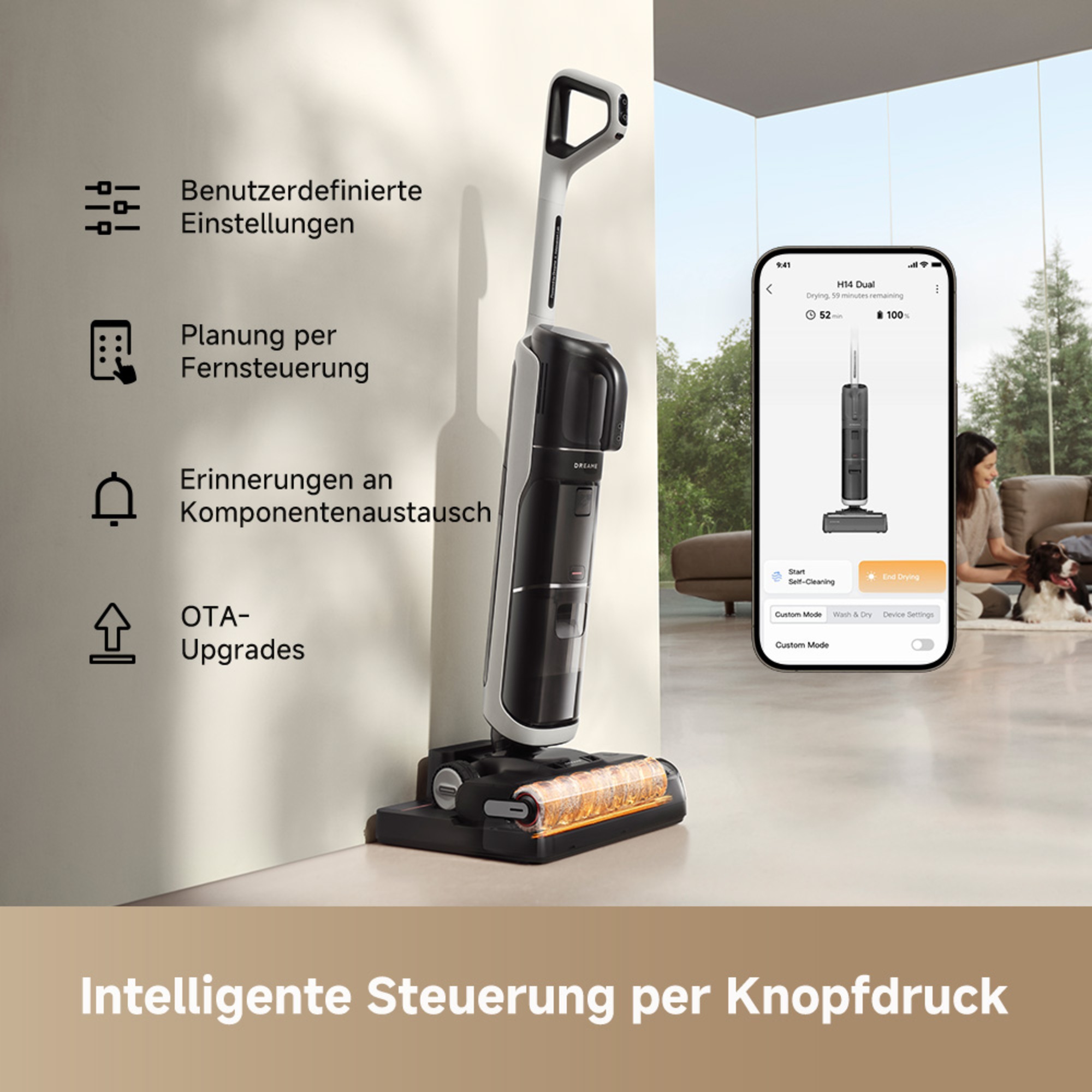 Dreame Nass-Trocken-Sauger »H14 Dual« 380 W, 5-in-1-Multifunktionssauger, dreifache Kantenreinigung