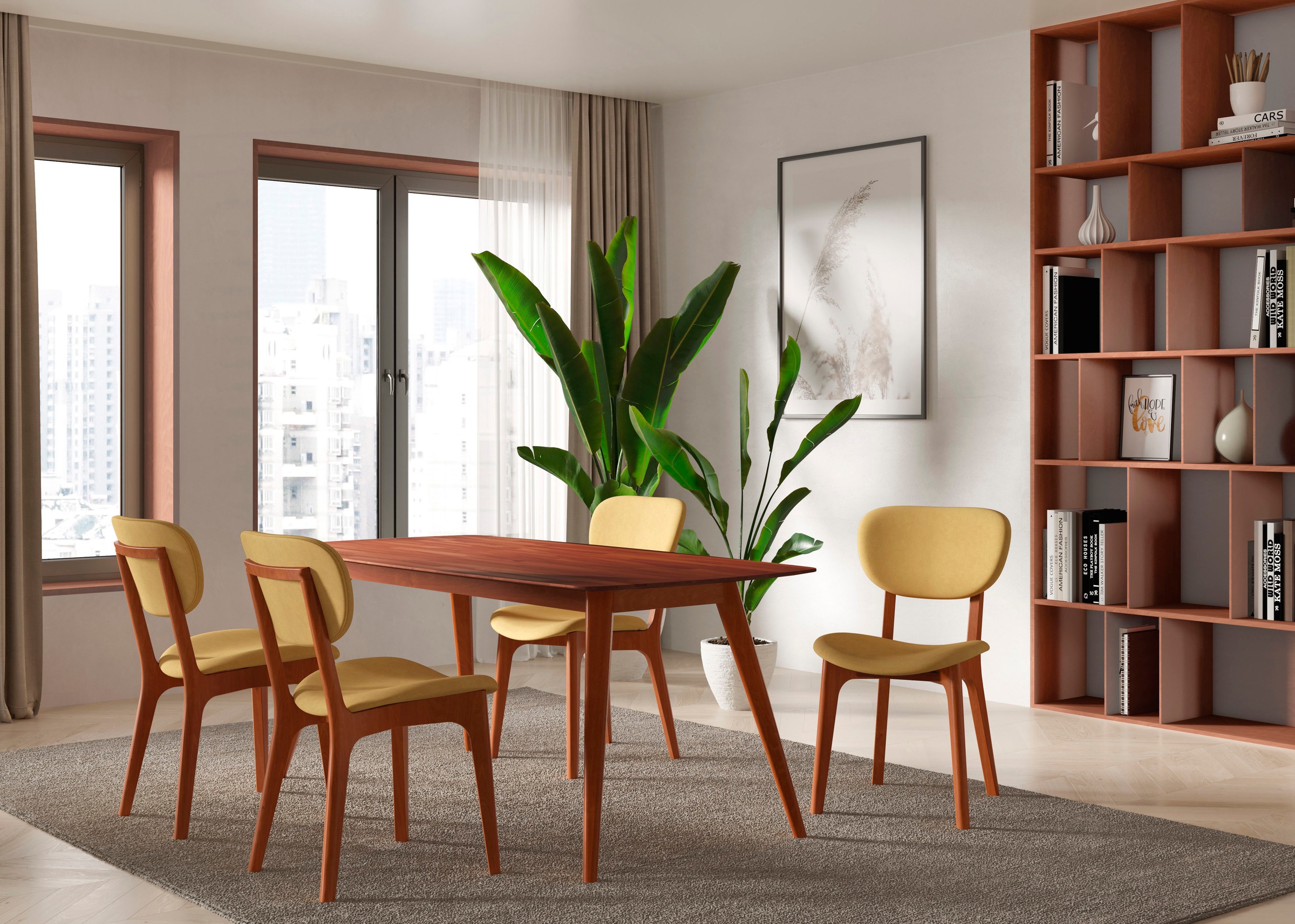 INOSIGN Stuhl »COZY Made in Italy« (Set) 2 Stk.Gestell in Buche, Kirsch- oder Nussbaum, Massivholz, Design Stuhl