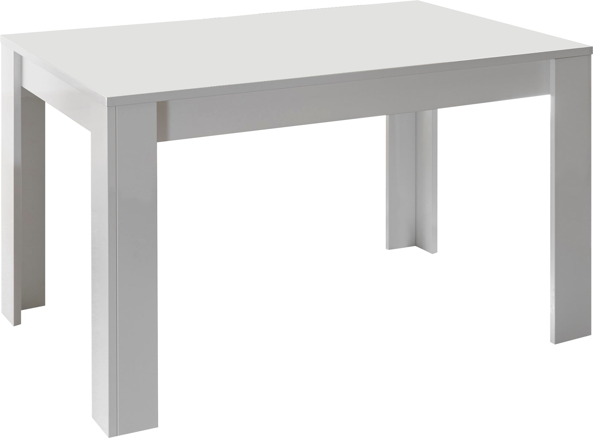 Esstisch »Basic 137x90x79 cm (BxTxH), Esszimmertisch Weiss Hochglanz Lack,«, moderner...