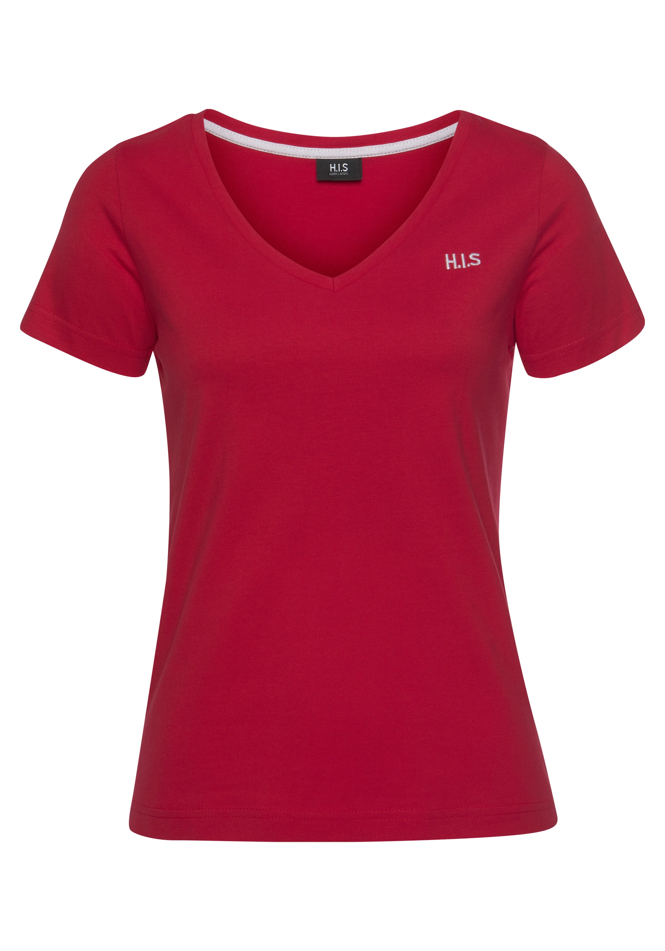H.I.S T-Shirt »Essential-Basics«, (Spar-Set, 3er-Pack), hüftlange Passform, figurumspielender Schnitt, aus 100% Baumwolle