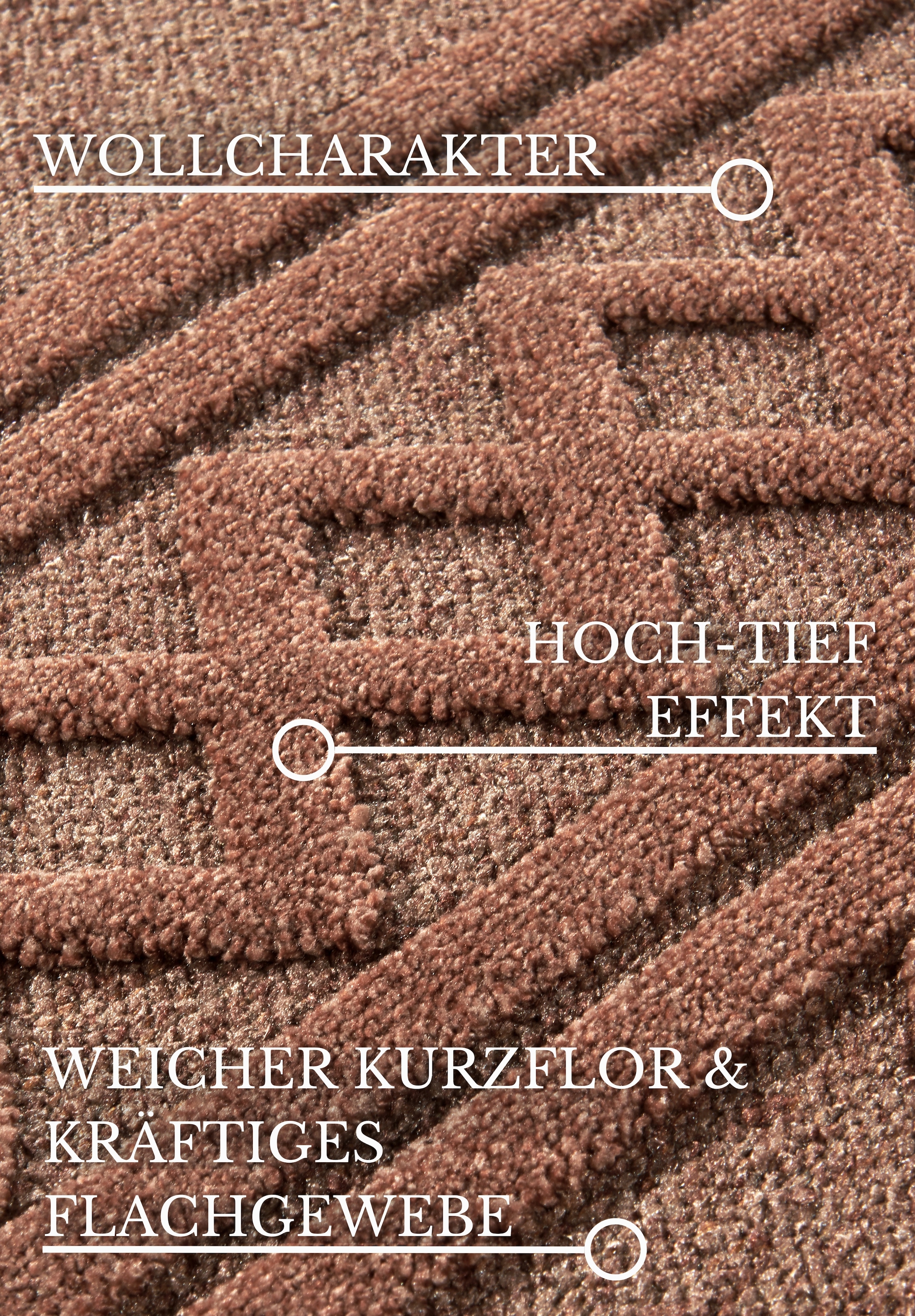 Villeroy & Boch Teppich »Catherine«, rechteckig, 5,5 mm Höhe, Wohnzimmer, Schlafzimmer, Modern, Hoch-Tief Effekt, Flur