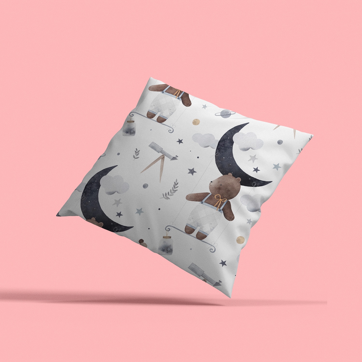 queence Dekokissen »Bär am Sternenhimmel«, Kissenhülle mit HD Premium Druck, geruchsneutral, 40x40cm