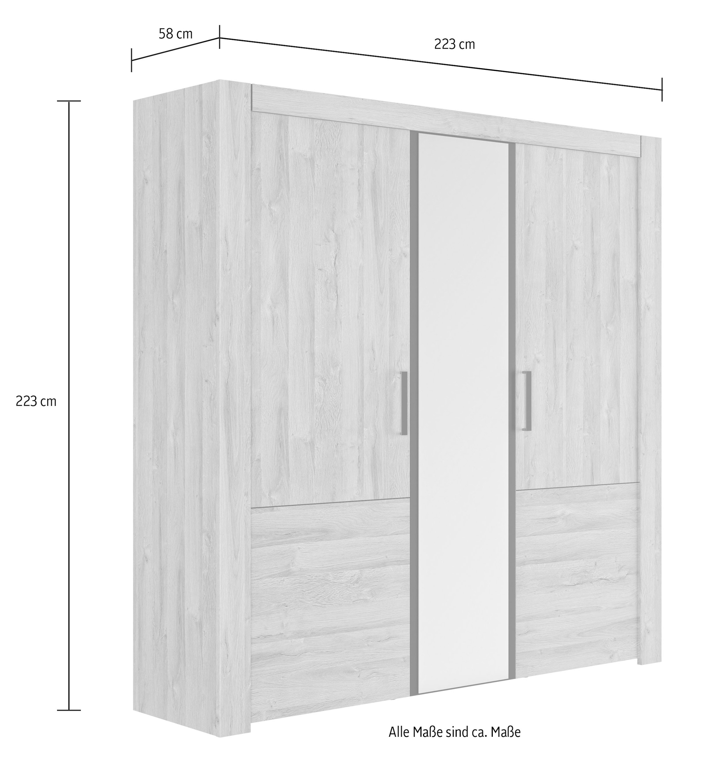 Gami Kleiderschrank »Sofia«, Inneneinteilung : 1/3 Tablare, 2/3 Hänge