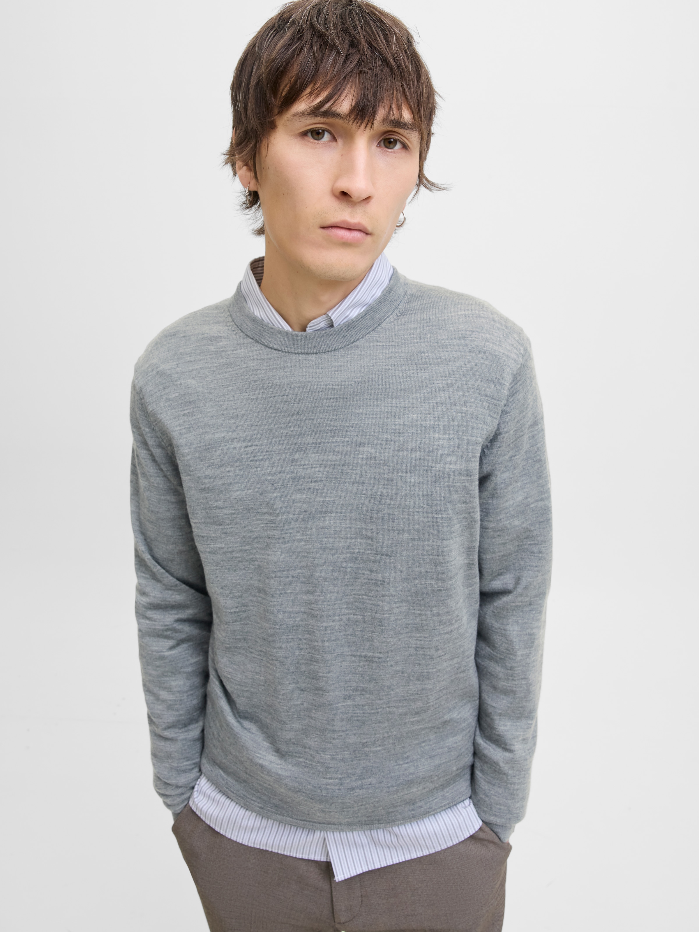 Jack & Jones Rundhalspullover »JPRBLAMARK MERINO KNIT CREW NECK LN«