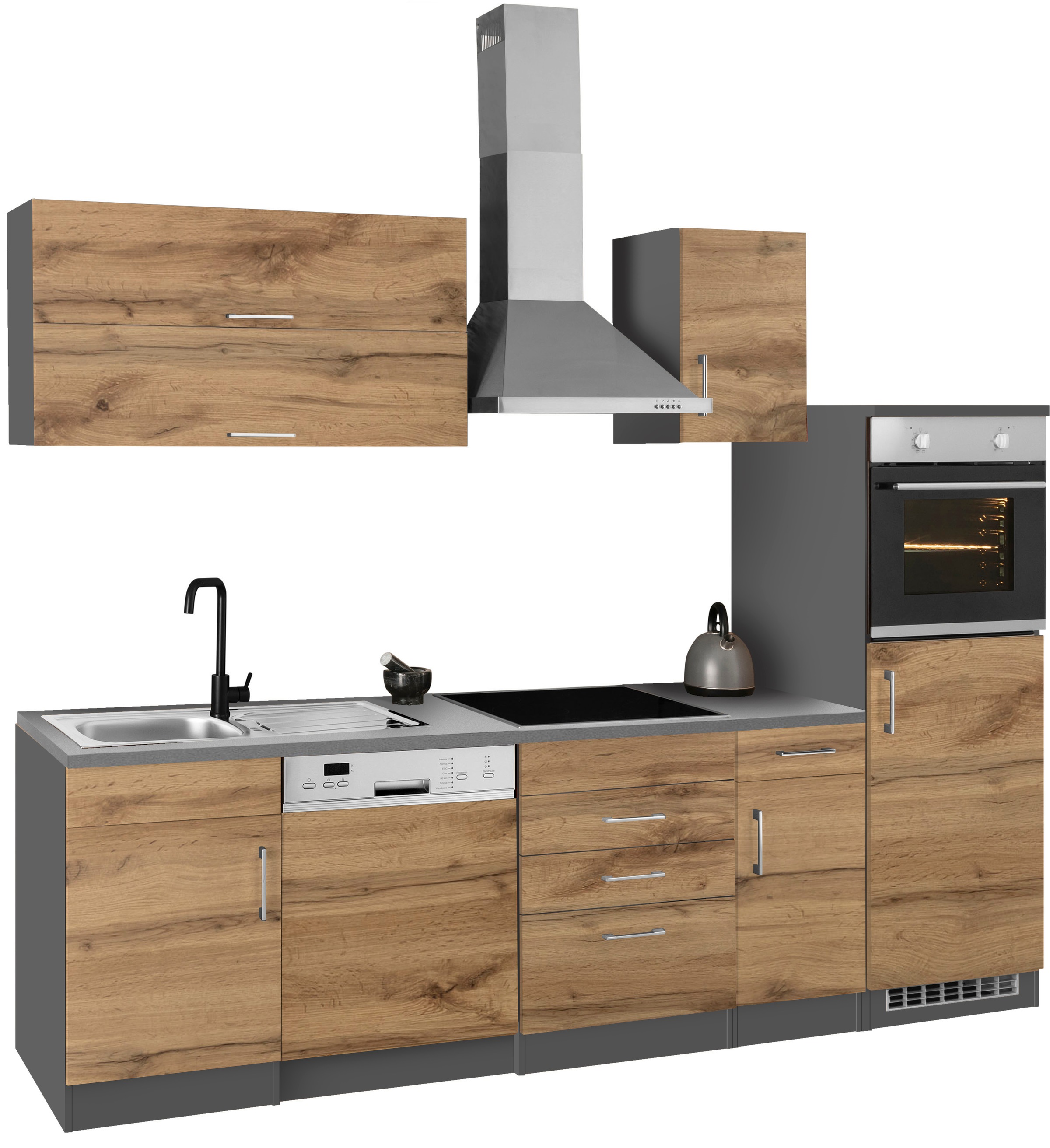 KOCHSTATION Küchenzeile »KS-Colmar« mit E-Geräten, Breite 270 cm