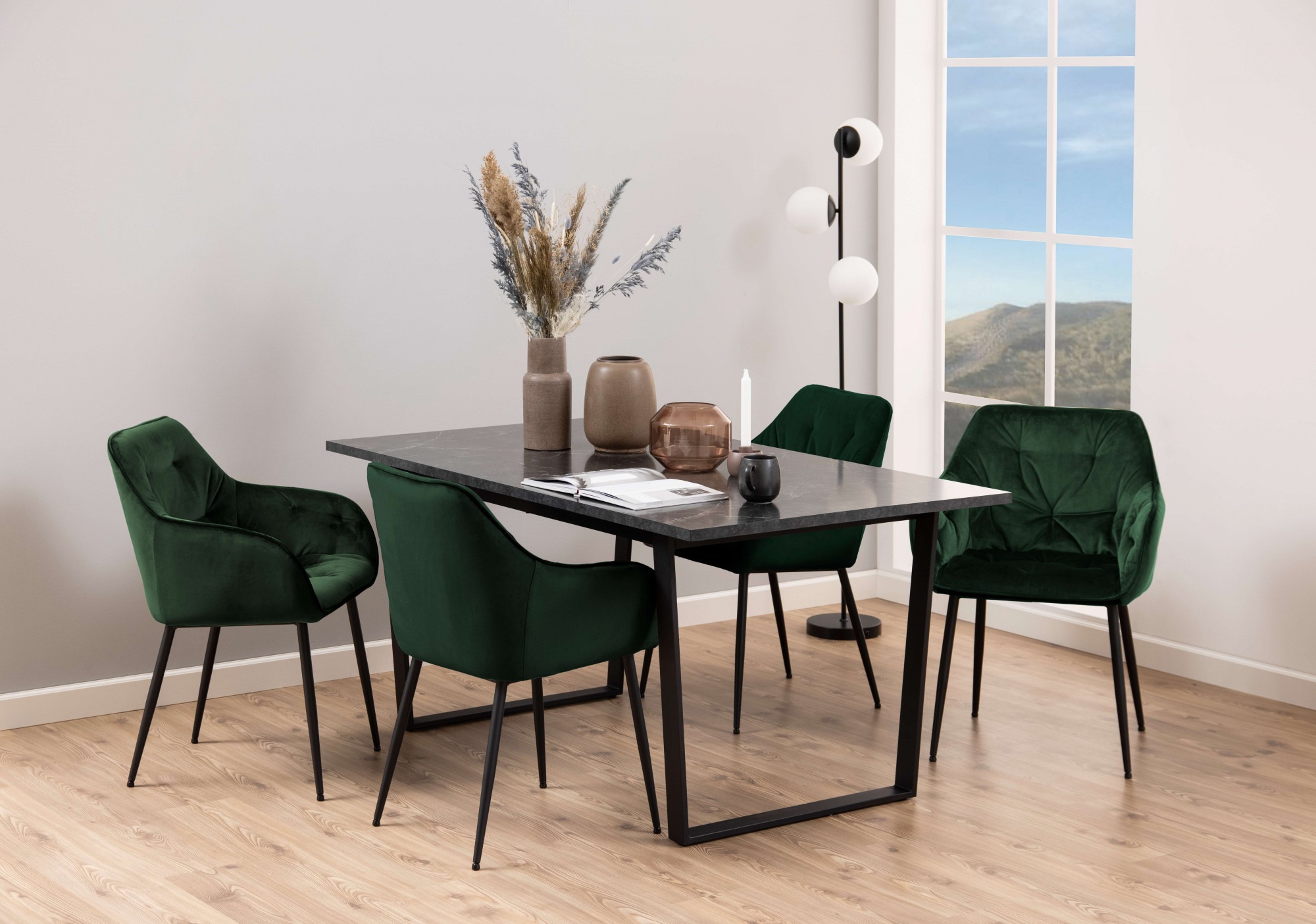 ACTONA GROUP Esstisch »Amble«, (1 St.), Esstisch, Küchentisch, Schwarz, Marmorfarbig rund/rechteckig