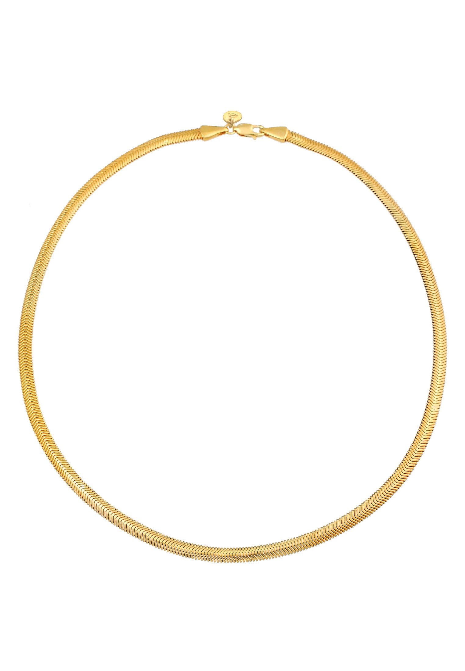 Elli Premium Kette ohne Anhänger »Halskette Flach Elegant Schlangenkette Breit 925 Silber«