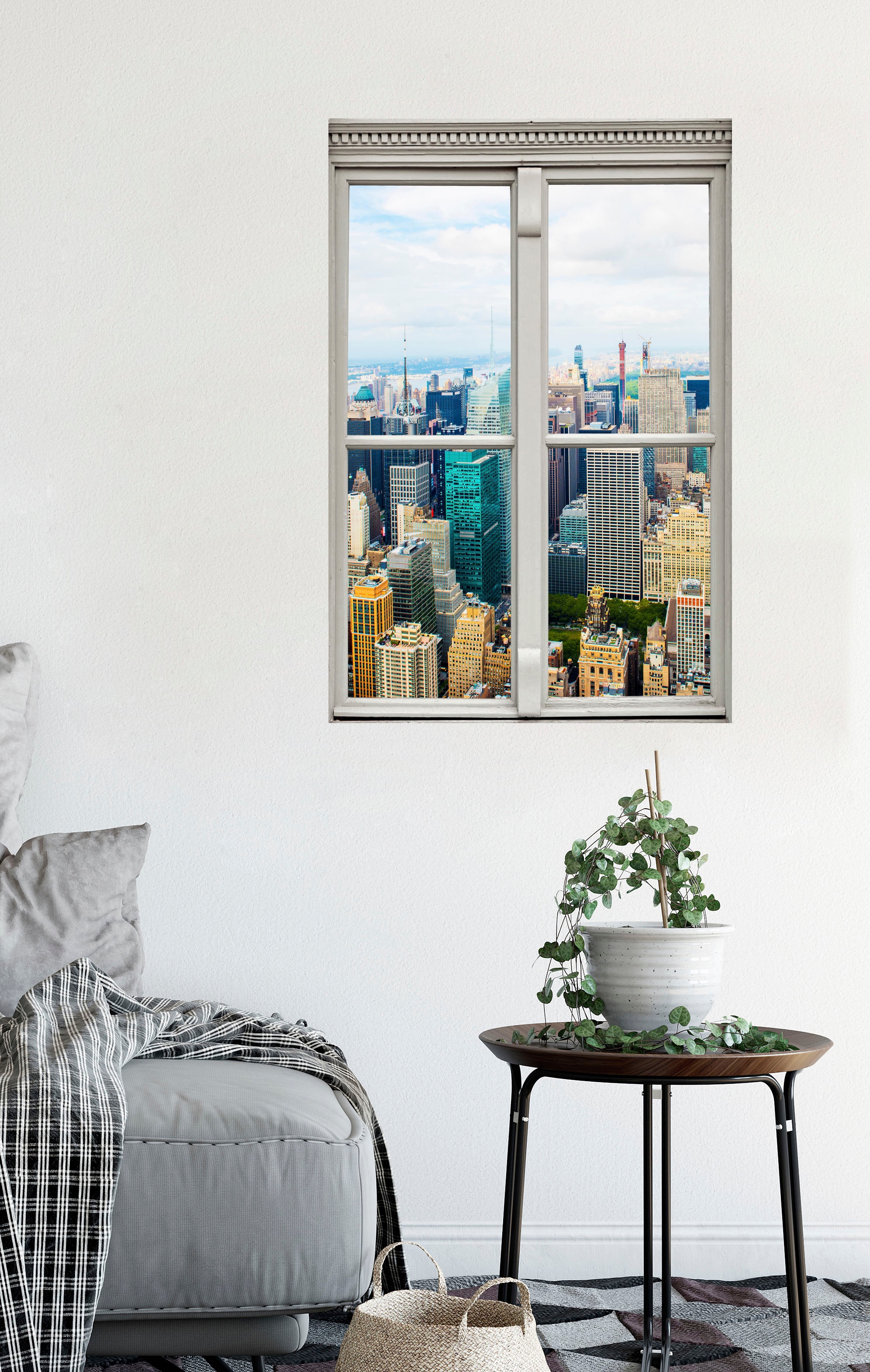 queence Wandsticker »New York«, Wandsticker, Wandbild, selbstklebend, 3D, Fenster